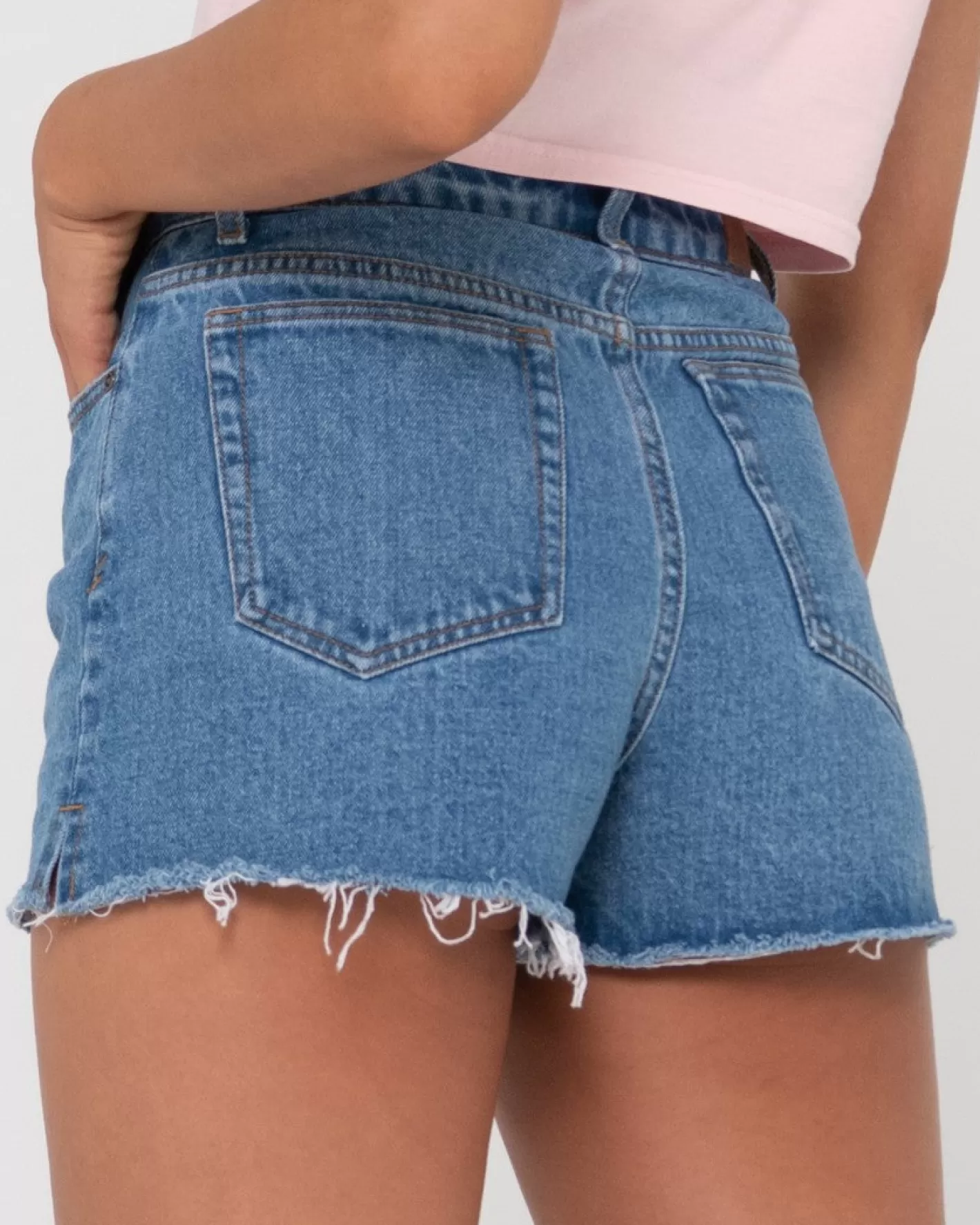 Mujer Rusty Pantalon Corto Vaquero De Talle Alto Acampanado Penny Kick