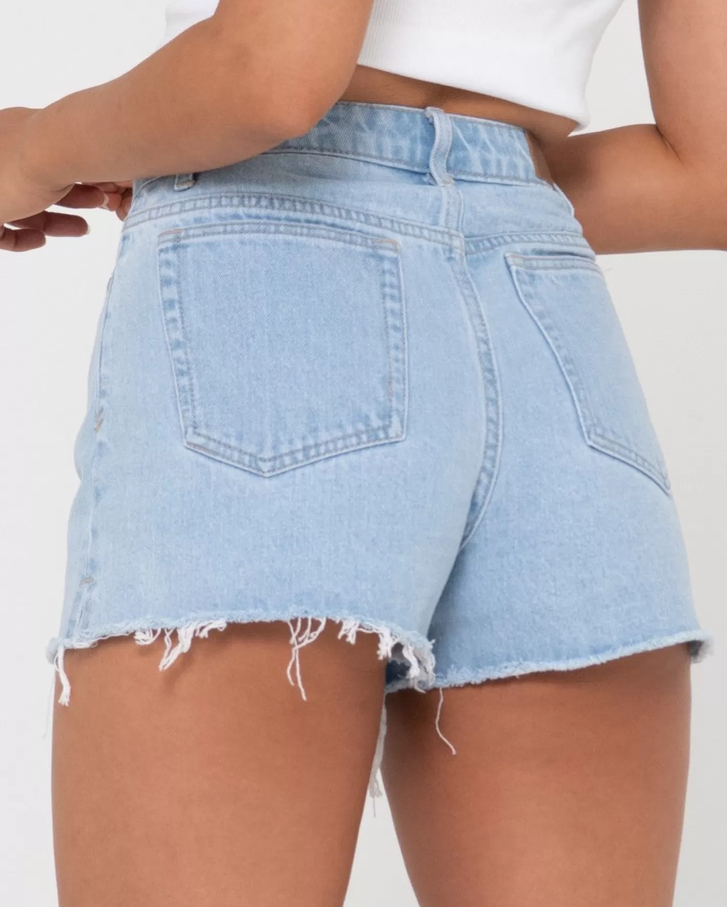 Mujer Rusty Pantalon Corto Vaquero De Talle Alto Acampanado Penny Kick
