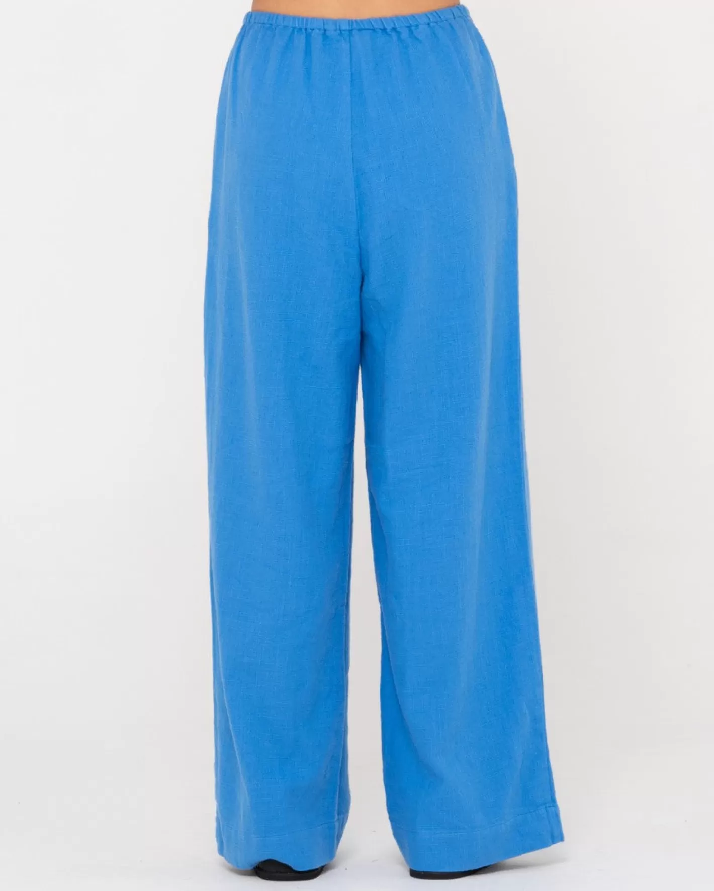 Mujer Rusty Pantalon De Lino De Corte Relajado Y Talle Alto Carolina