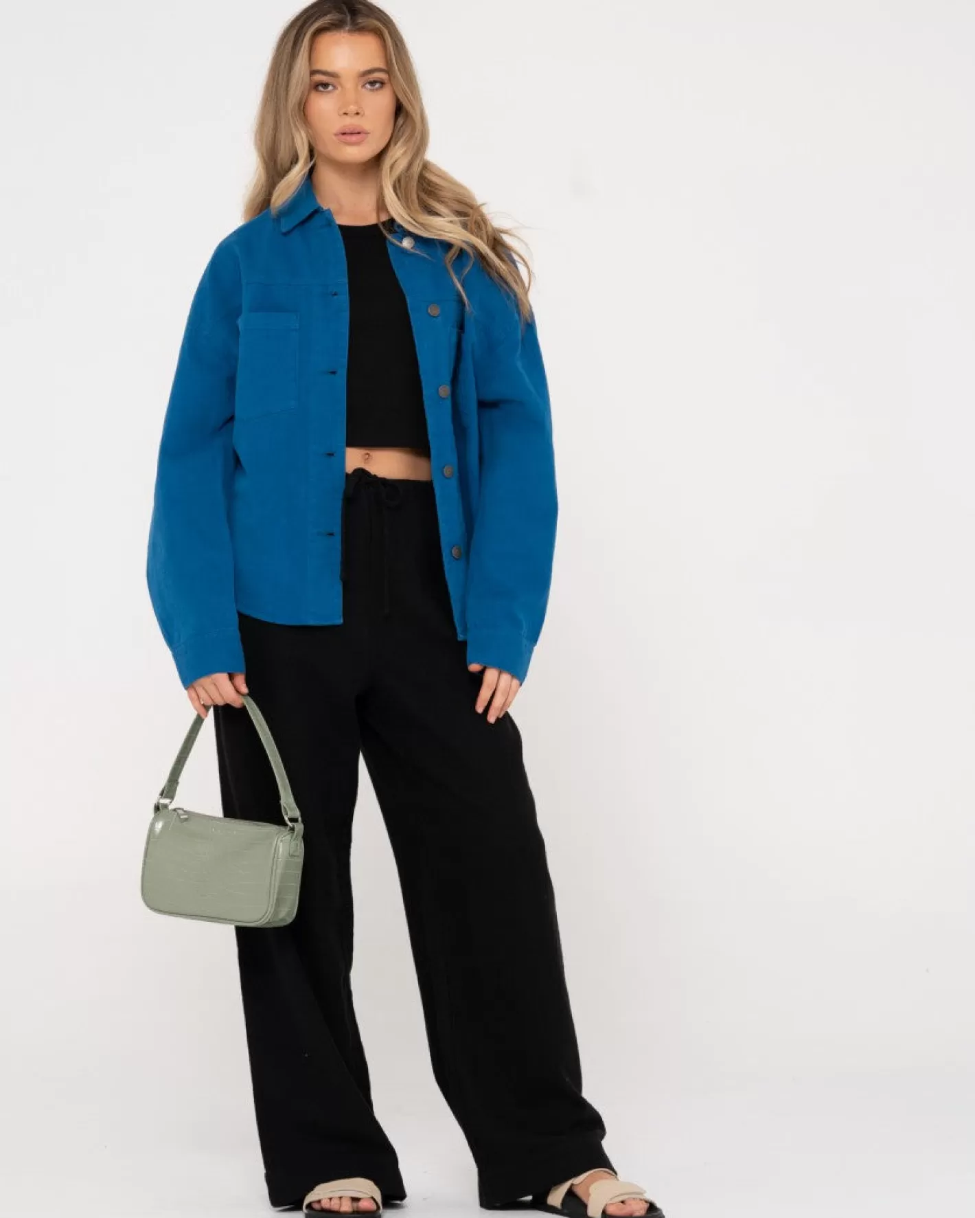 Mujer Rusty Pantalon De Lino De Corte Relajado Y Talle Alto Carolina