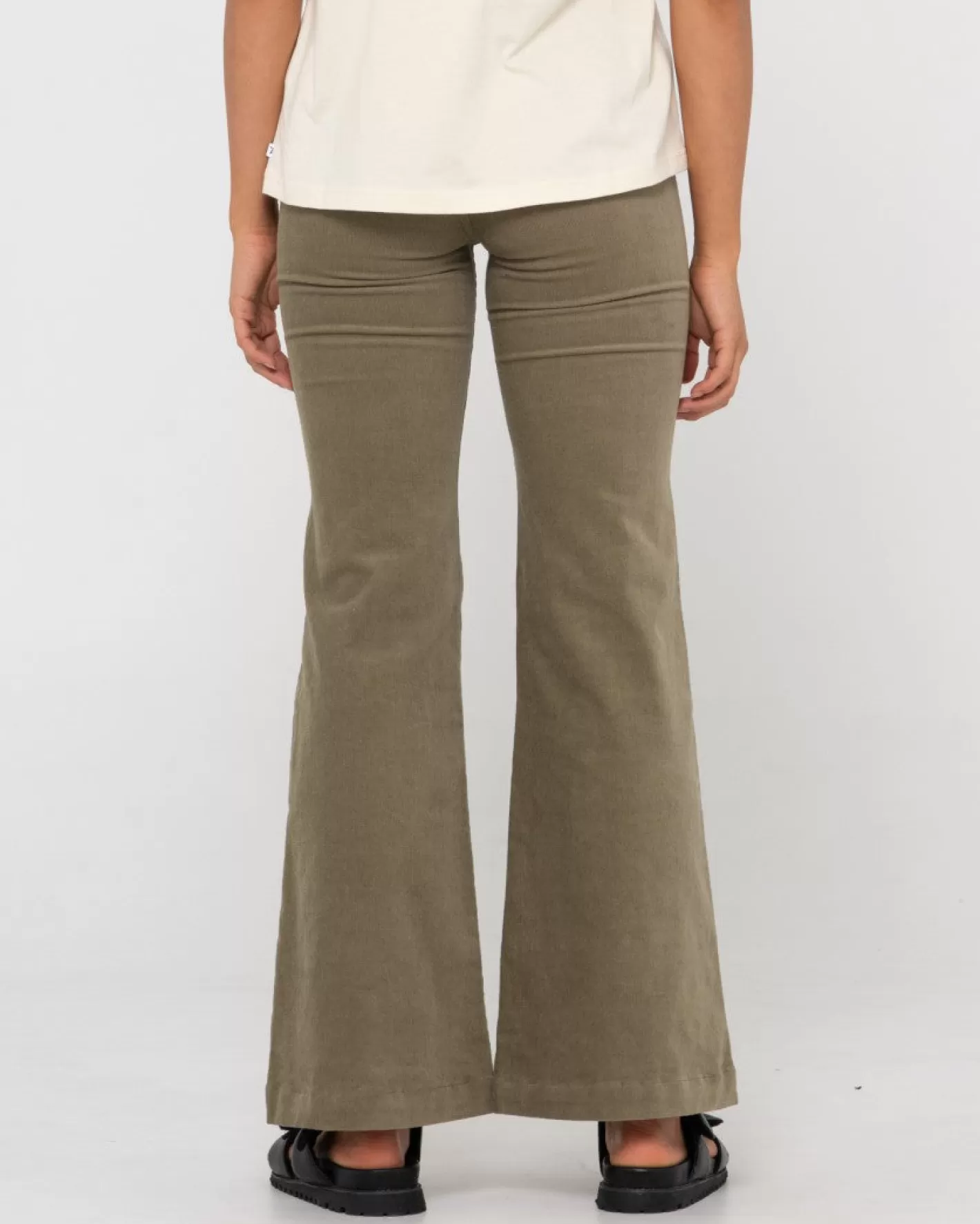 Mujer Rusty Pantalon De Pana Acampanado De Talle Alto