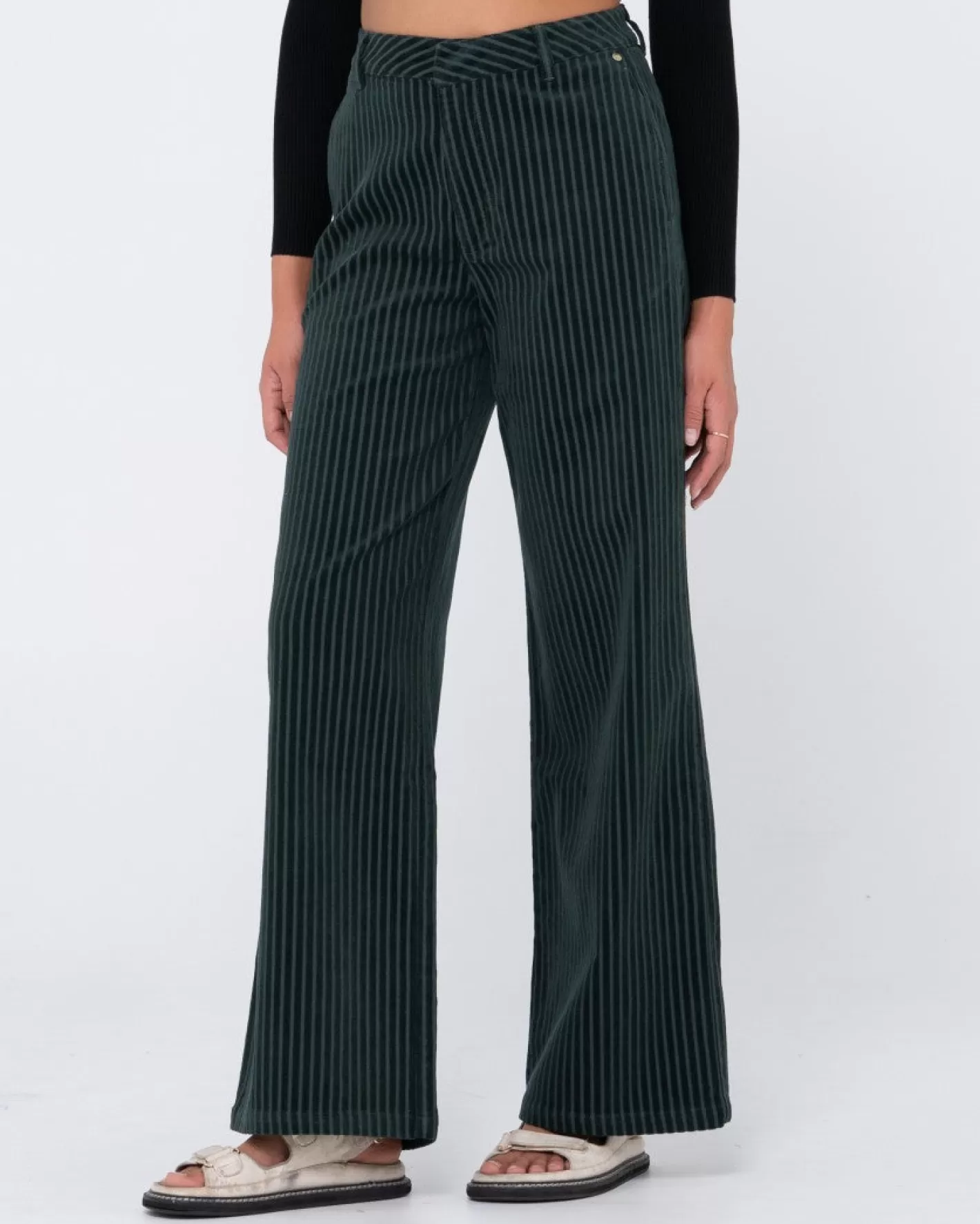 Mujer Rusty Pantalon De Pana Con Pernera Ancha Y Talle Alto Amanda