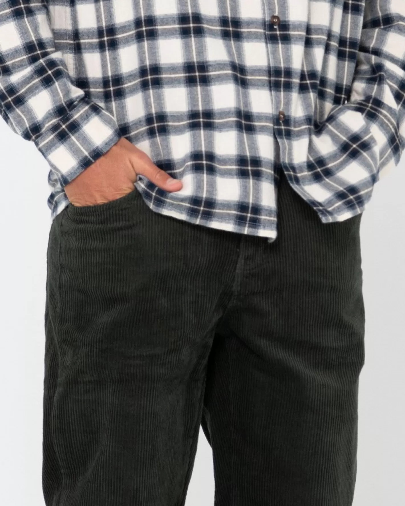 Hombre Rusty Pantalon De Pana De Corte Recto Con 5 Bolsillos Rifts