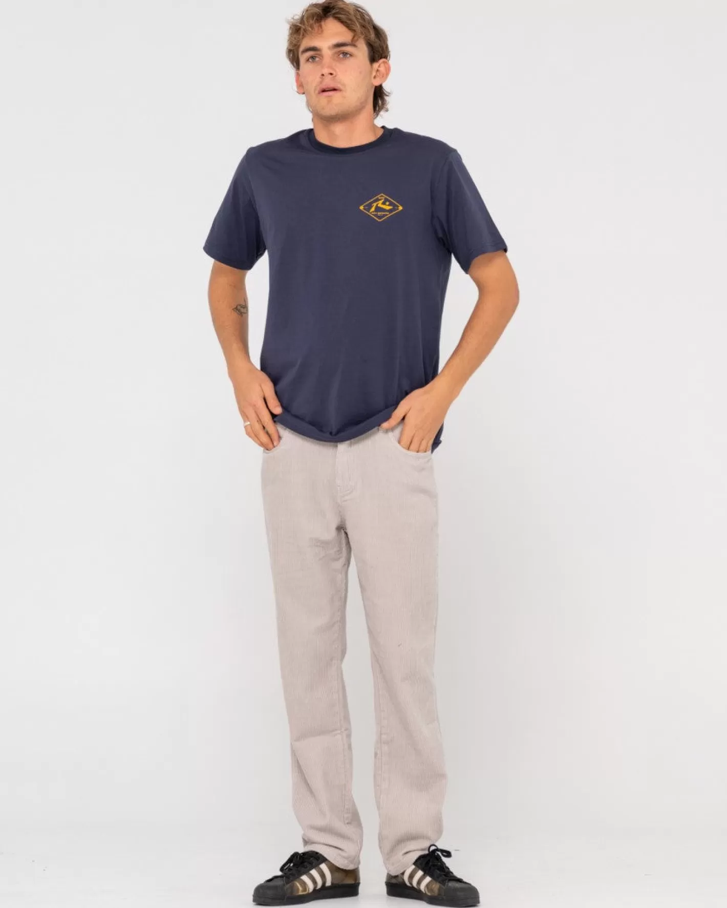 Hombre Rusty Pantalon De Pana De Corte Recto Con 5 Bolsillos Rifts