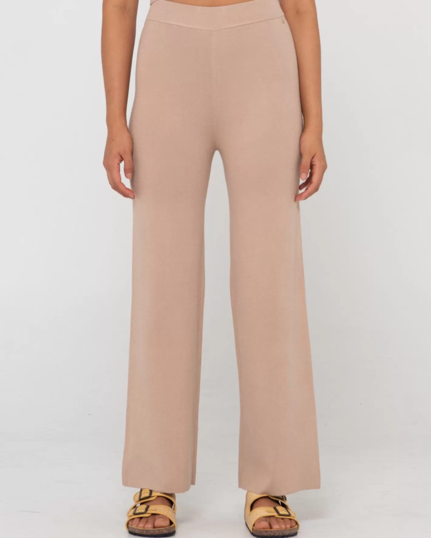 Mujer Rusty Pantalon De Punto Con Pernera Ancha Y Talle Alto Amelia