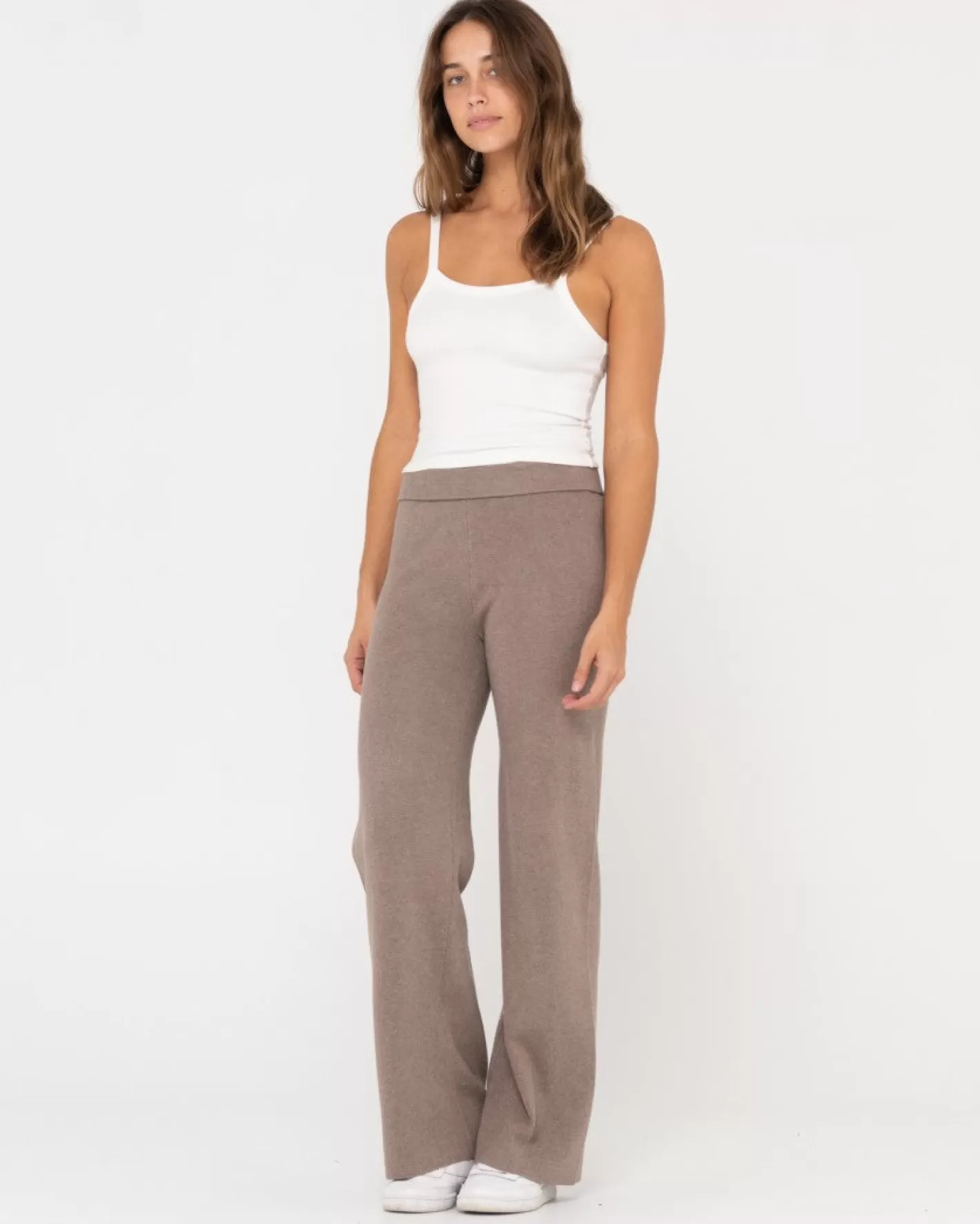 Mujer Rusty Pantalon De Punto Con Pernera Ancha Y Talle Alto Amelia