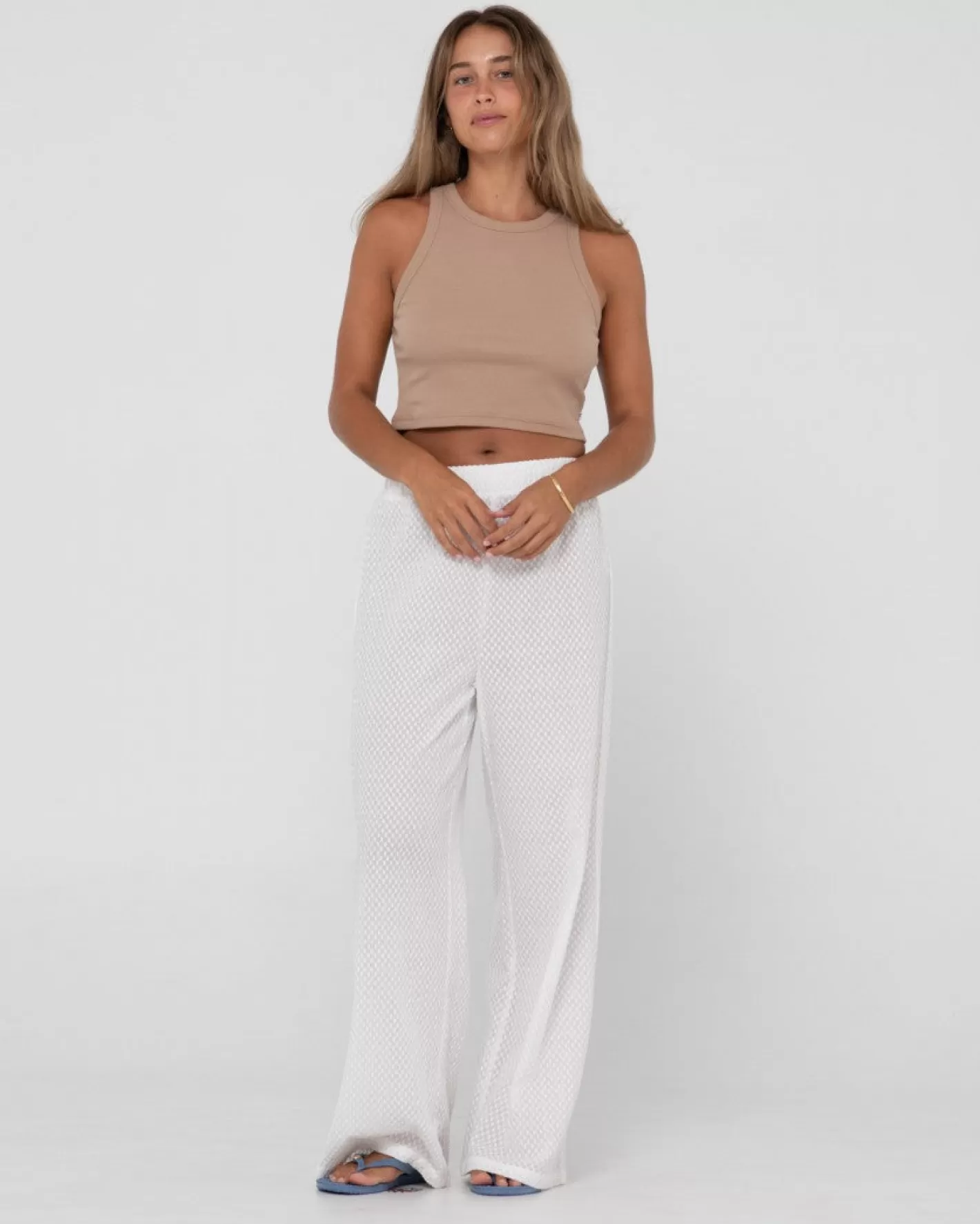 Mujer Rusty Pantalon Isabelle De Corte Relajado Y Talle Alto