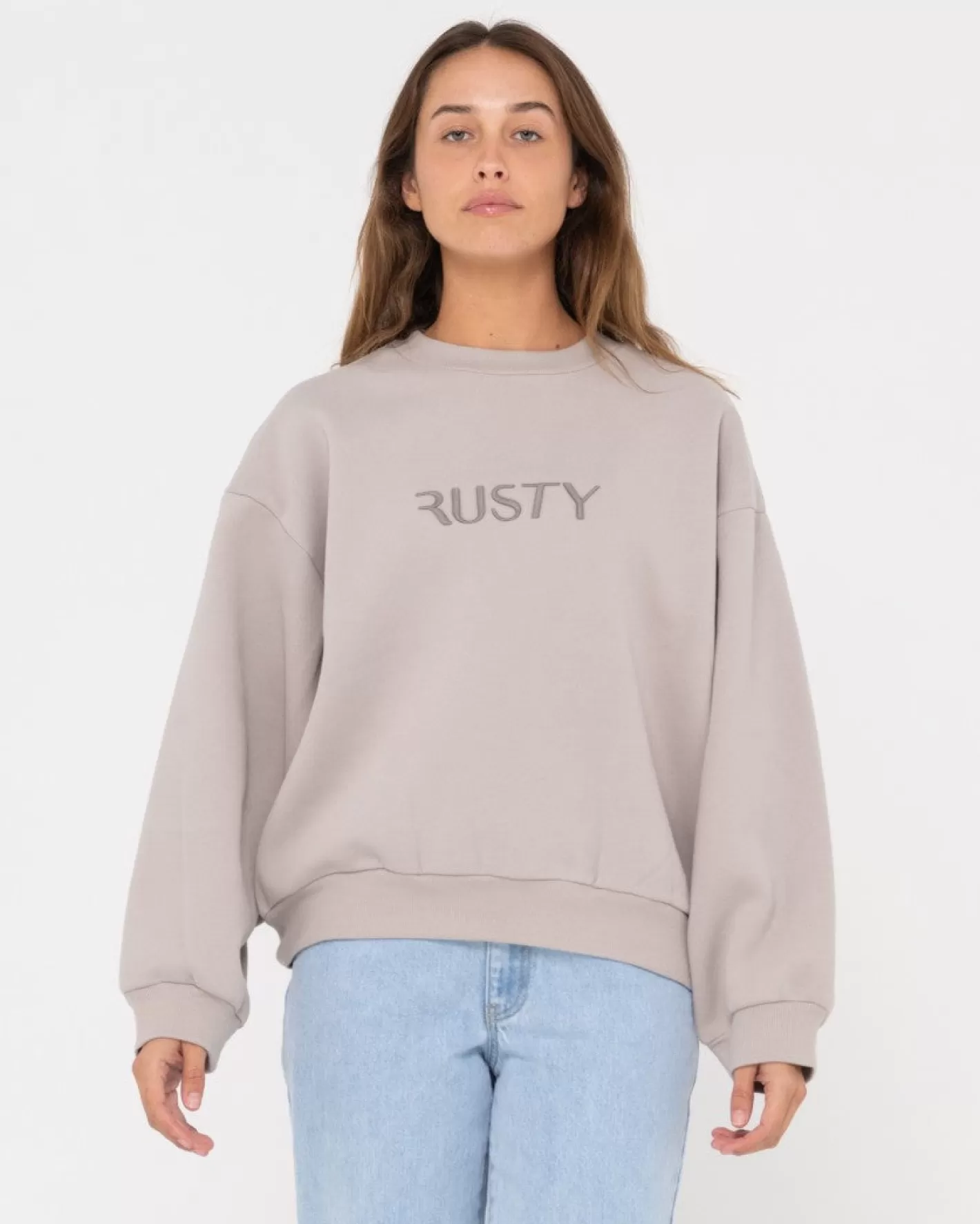 Mujer Rusty Polar De Cuello Redondo Extragrande Con Firma