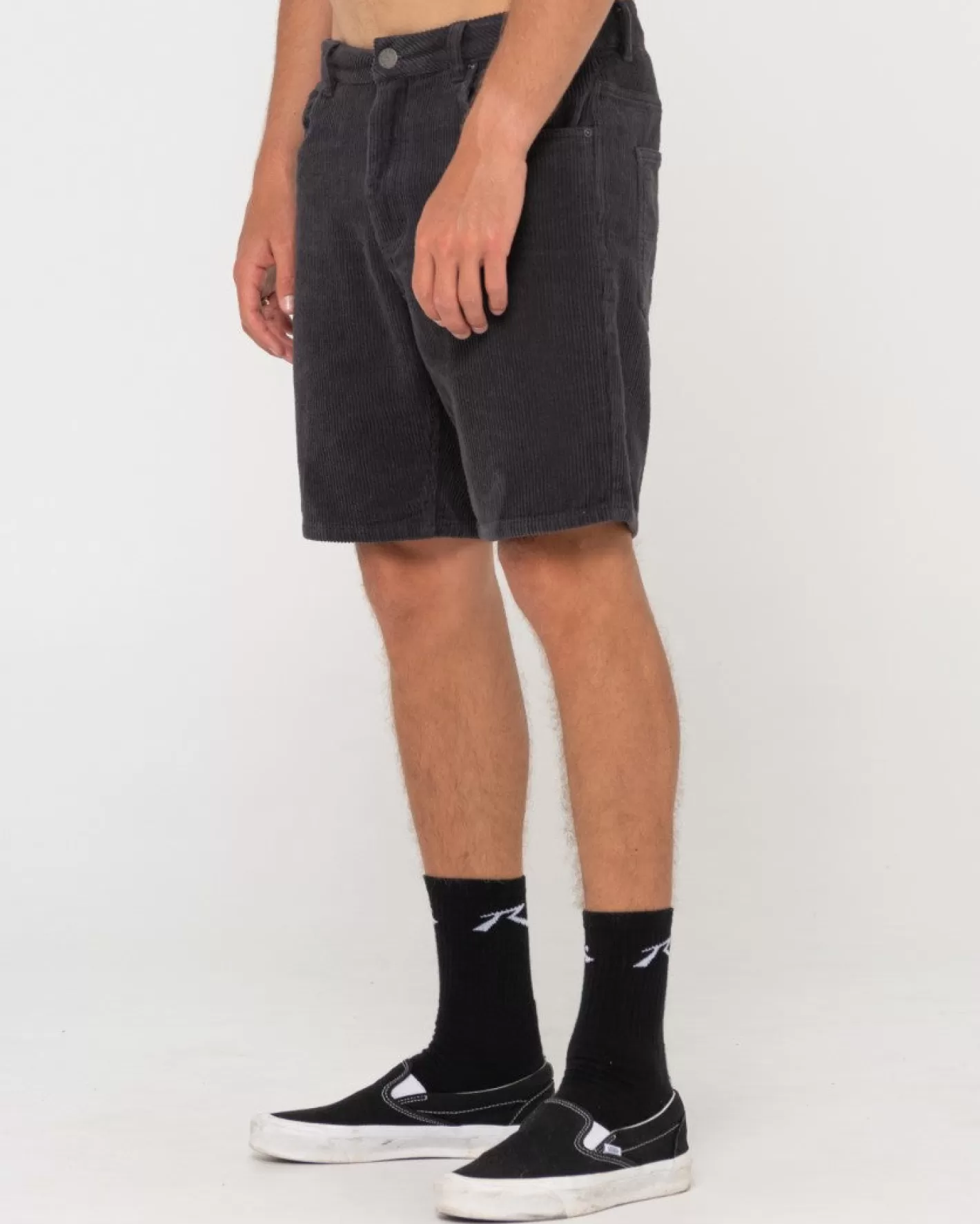 Hombre Rusty Rifts Pantalon Corto De Pana Con Lavado Vintage Y 5 Bolsillos