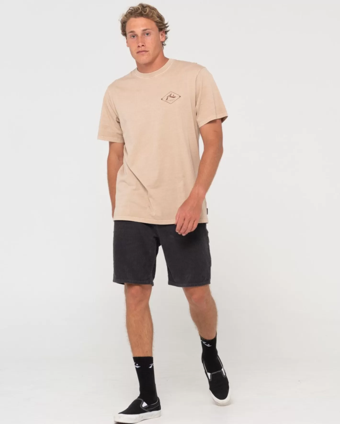 Hombre Rusty Rifts Pantalon Corto De Pana Con Lavado Vintage Y 5 Bolsillos
