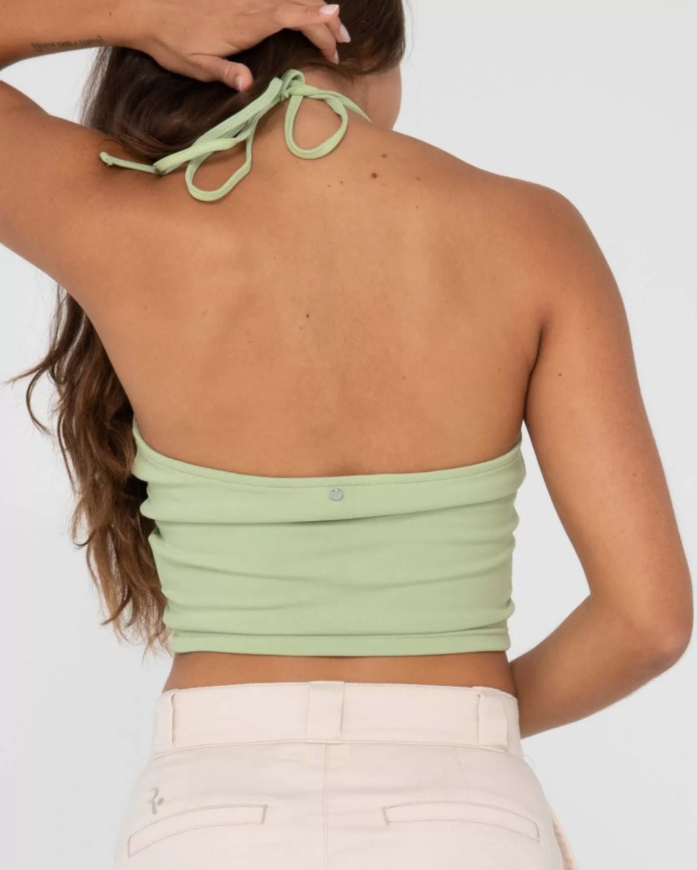 Mujer Rusty Top Corto Con Escote Halter Y Abertura Vicky