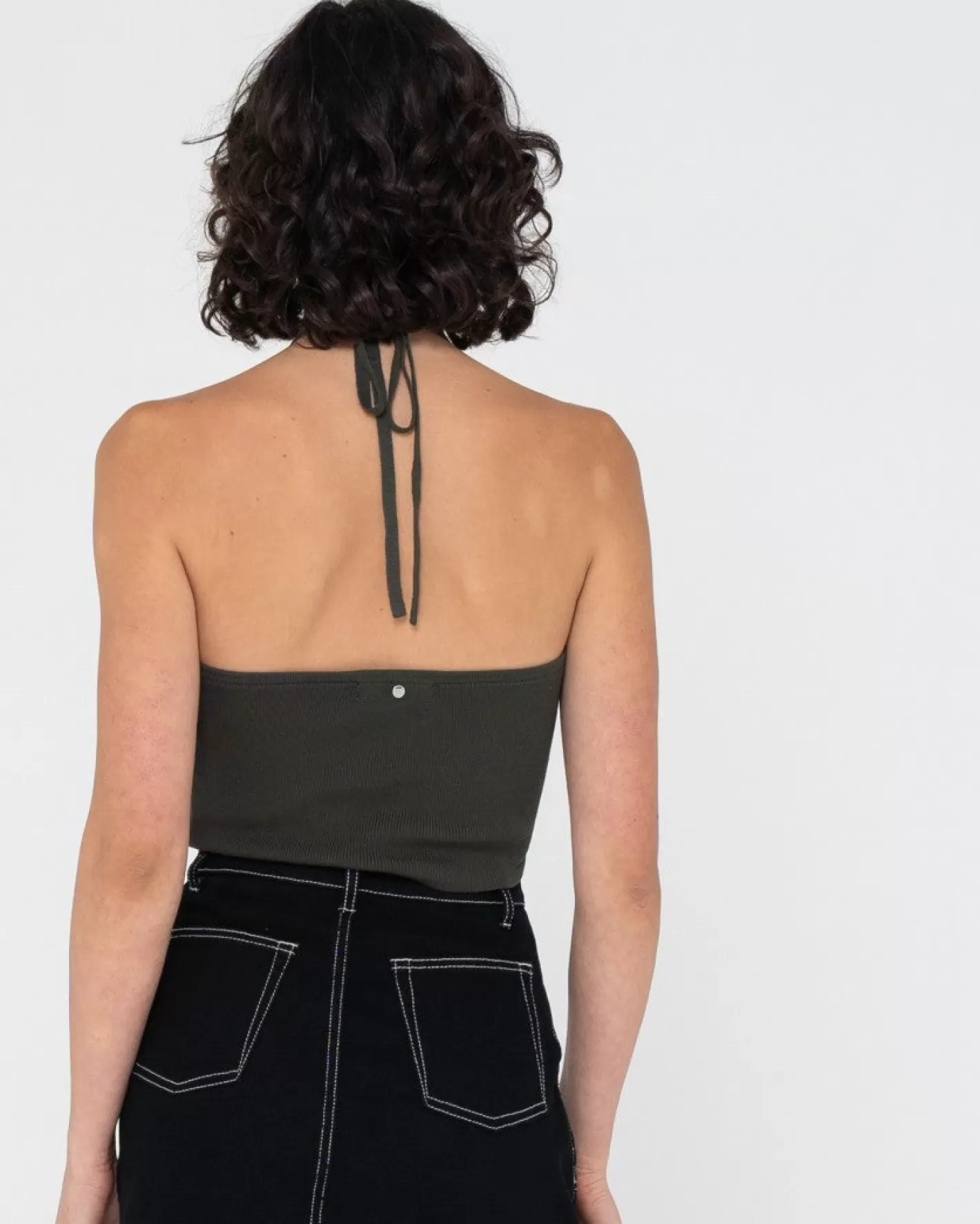 Mujer Rusty Top Corto De Punto Con Cuello Halter Laura