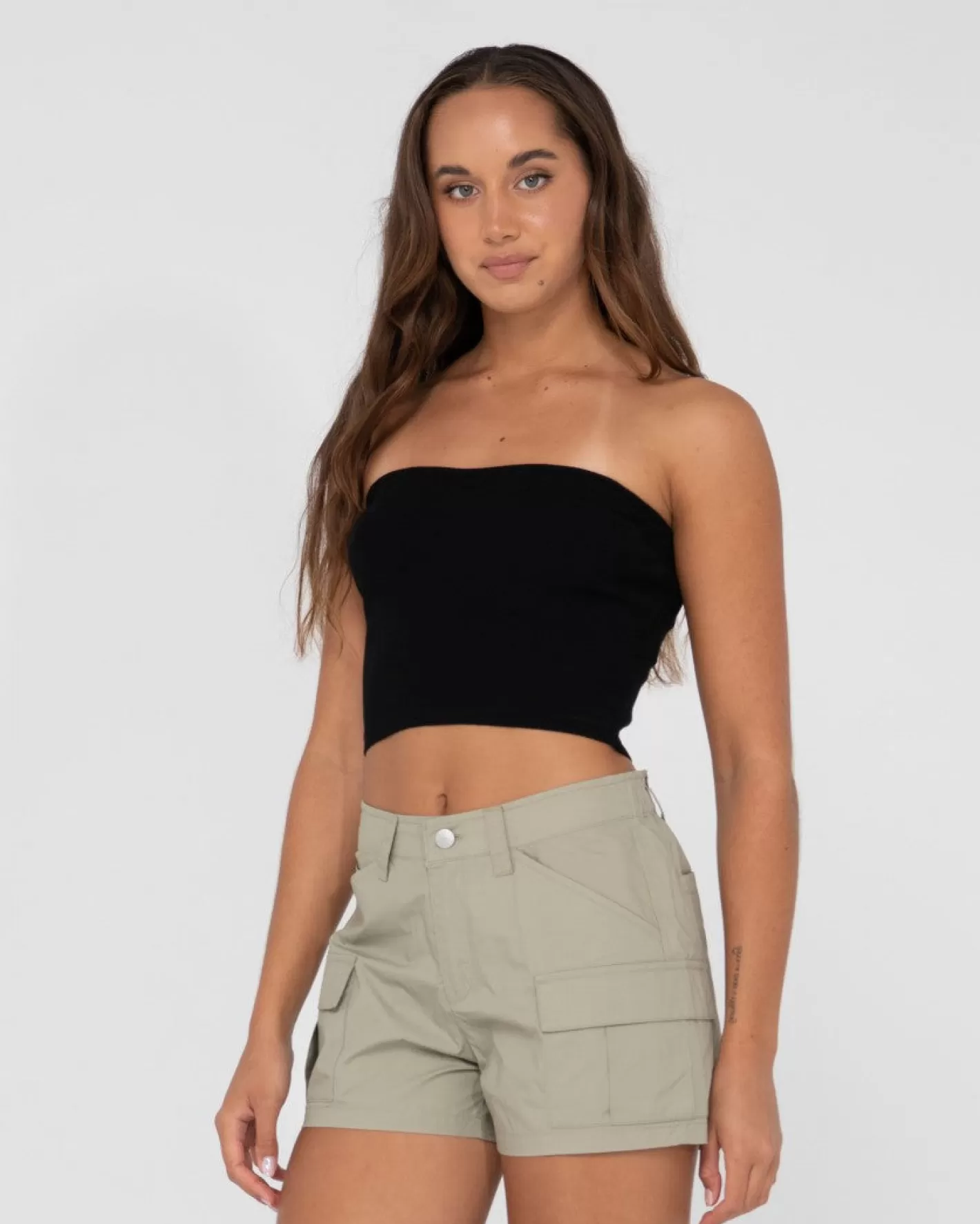 Mujer Rusty Top Corto De Punto Sin Tirantes Amelia