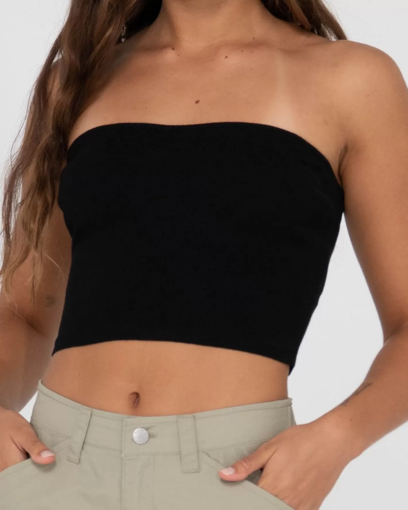 Mujer Rusty Top Corto De Punto Sin Tirantes Amelia
