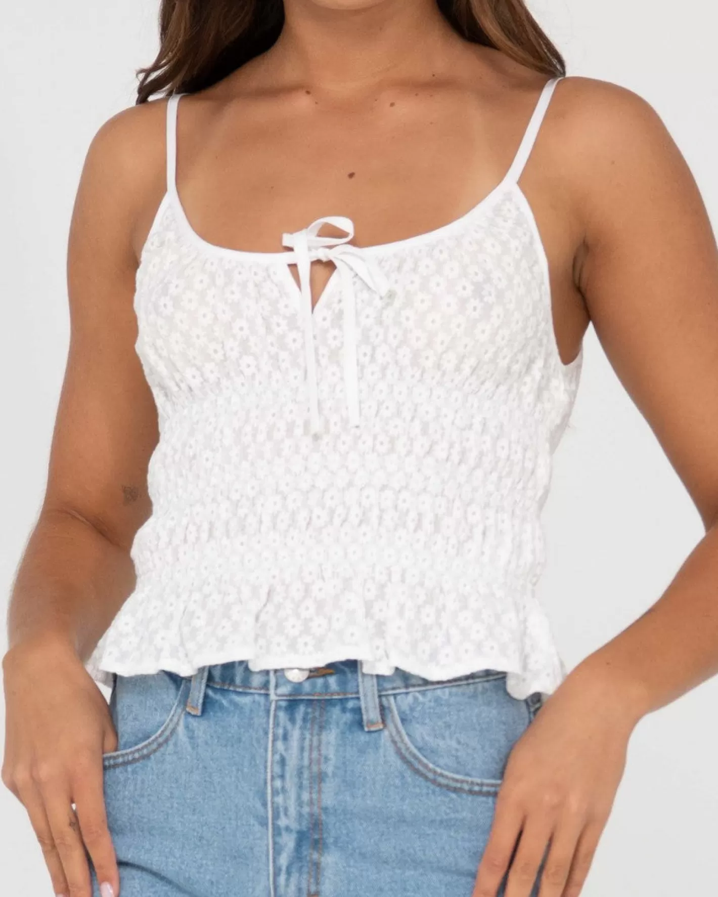 Mujer Rusty Top Corto De Tirantes Con Aberturas Effie
