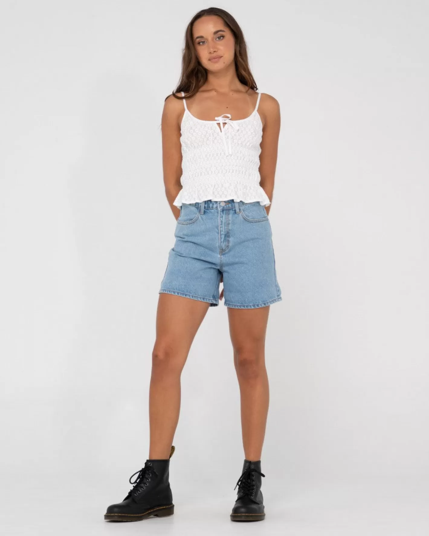Mujer Rusty Top Corto De Tirantes Con Aberturas Effie