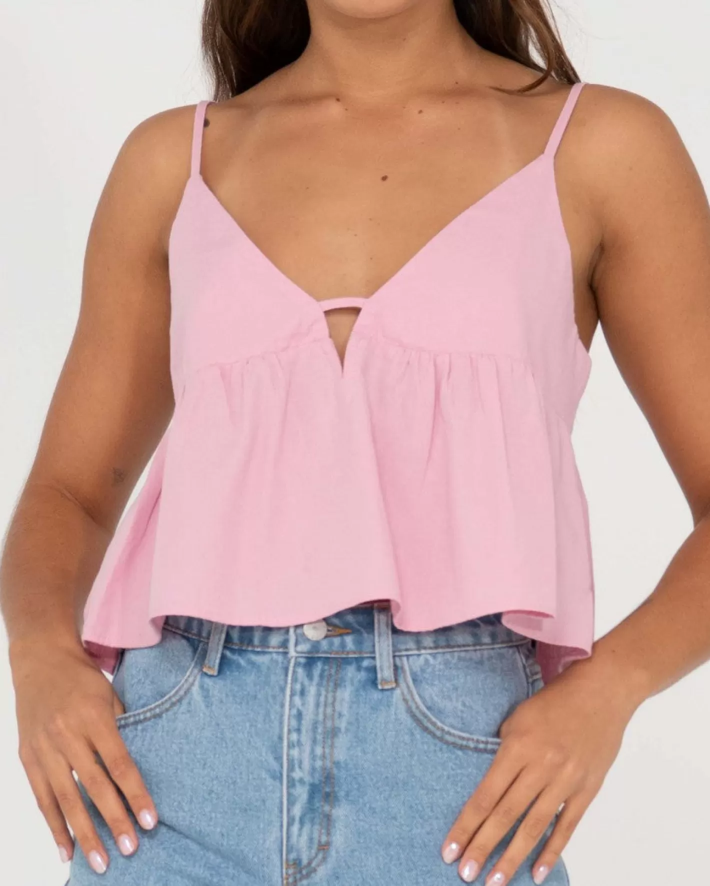 Mujer Rusty Top Corto De Tirantes Con Cuello En V Felicity