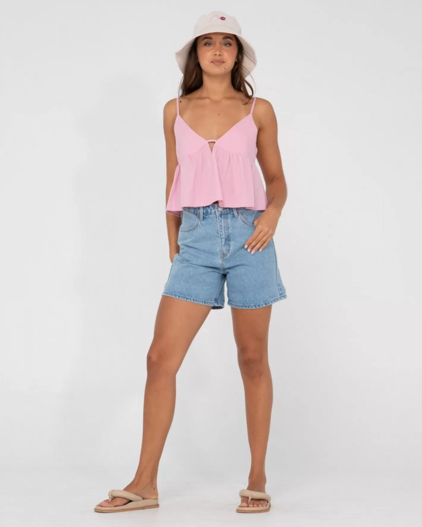 Mujer Rusty Top Corto De Tirantes Con Cuello En V Felicity