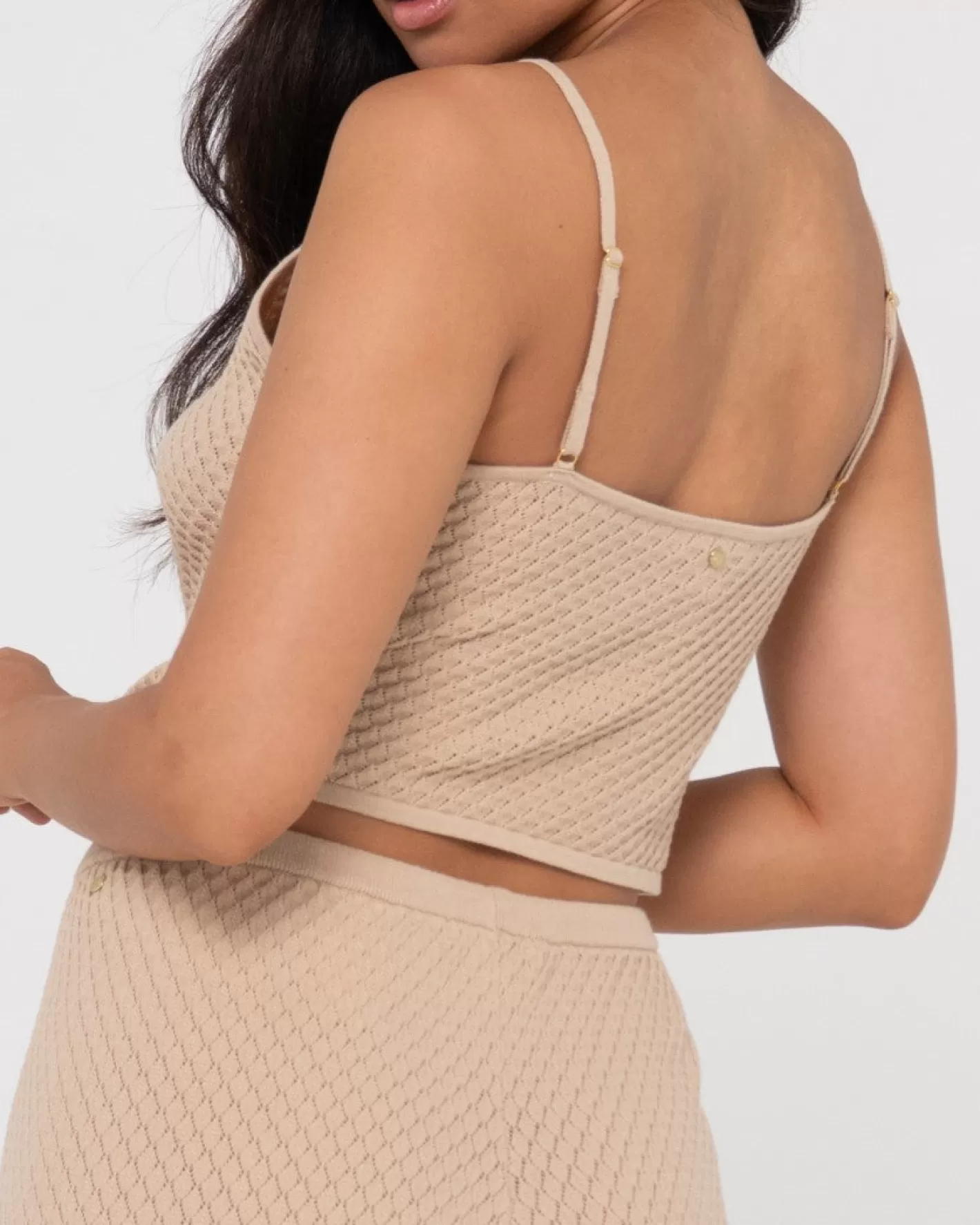Mujer Rusty Top Corto De Tirantes De Punto Con Cuello En V Florence