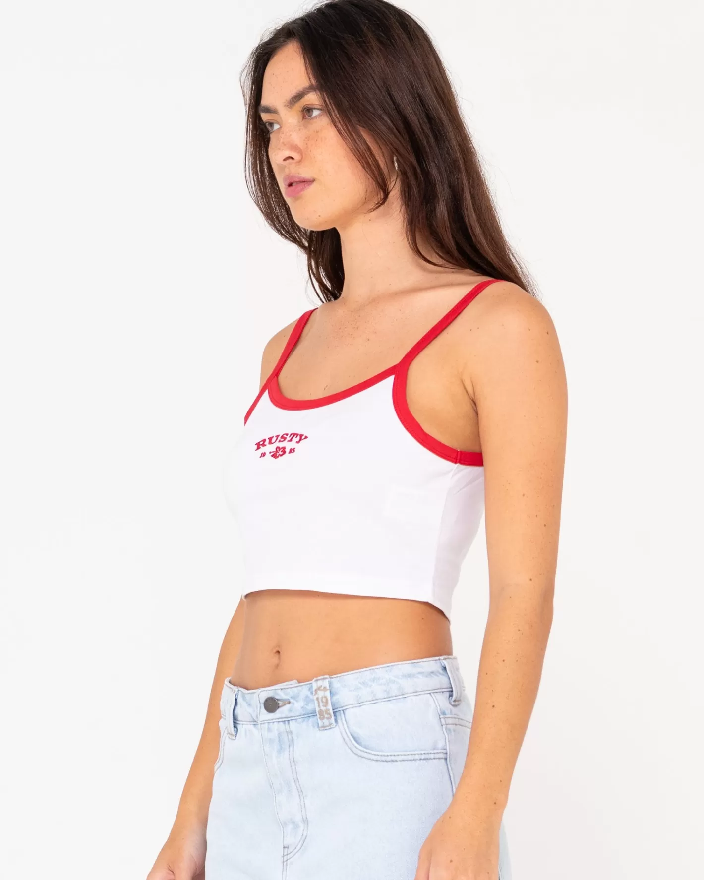 Mujer Rusty Top Corto Sin Mangas Con Grafico Prospero
