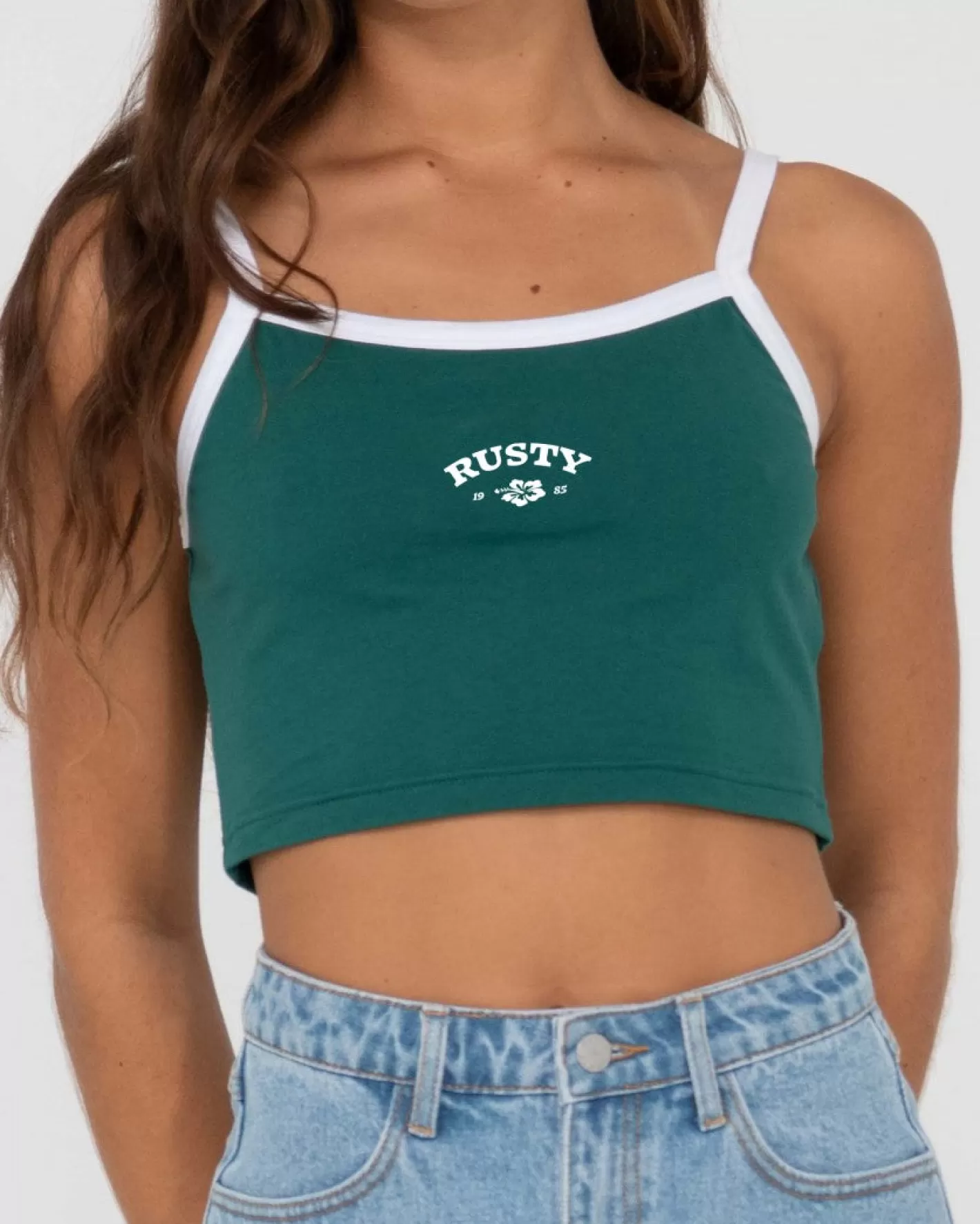 Mujer Rusty Top Corto Sin Mangas Con Grafico Prospero