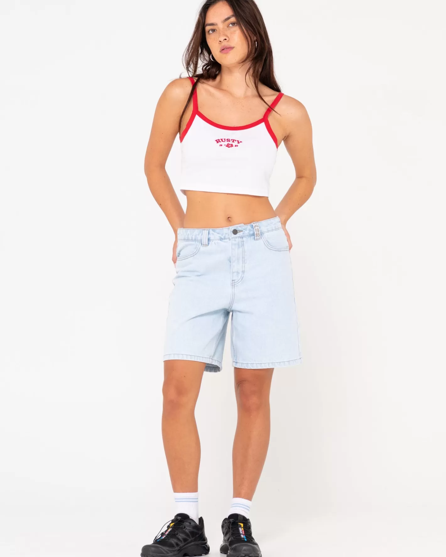 Mujer Rusty Top Corto Sin Mangas Con Grafico Prospero