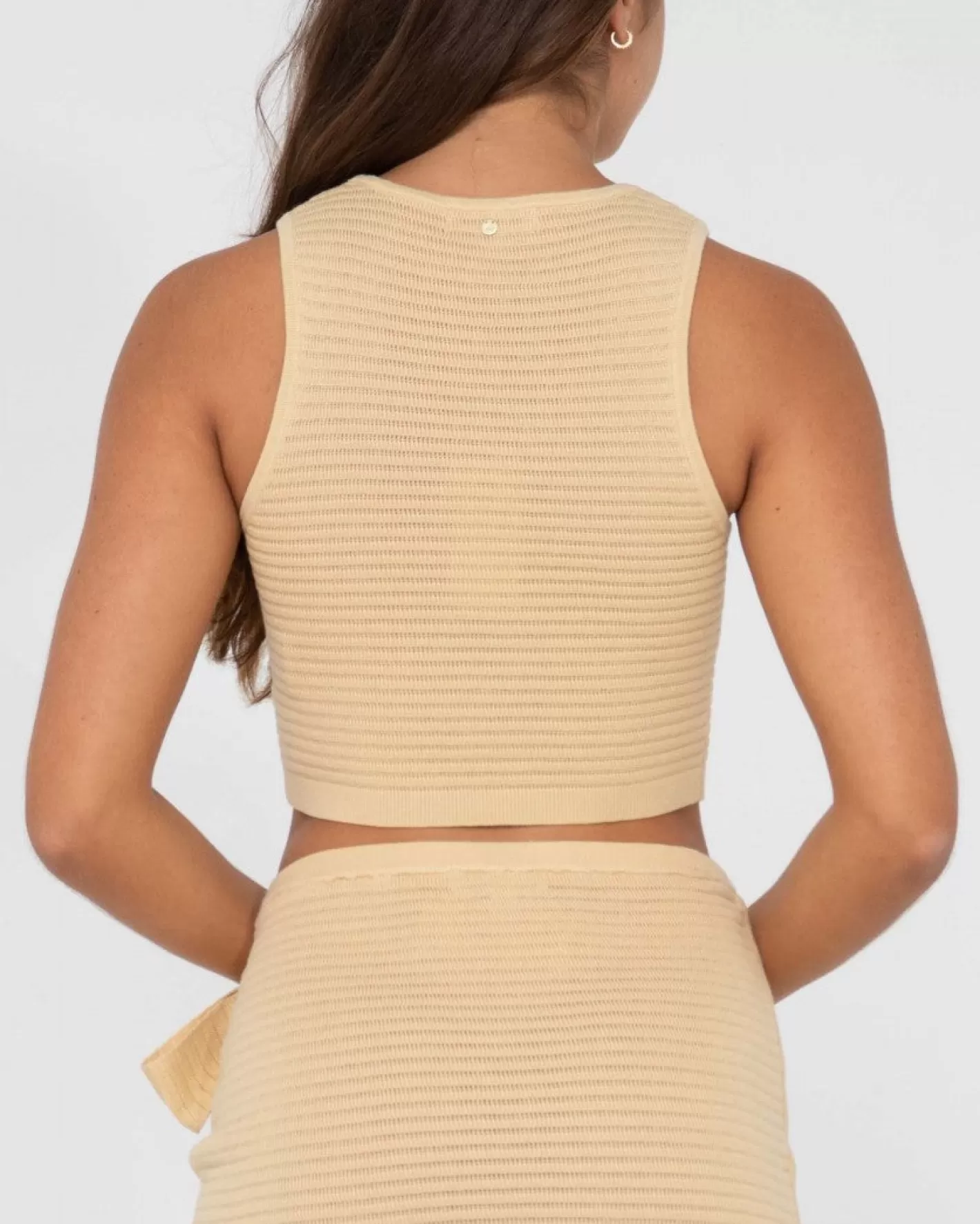 Mujer Rusty Top Corto Sin Mangas De Punto Acanalado Harri