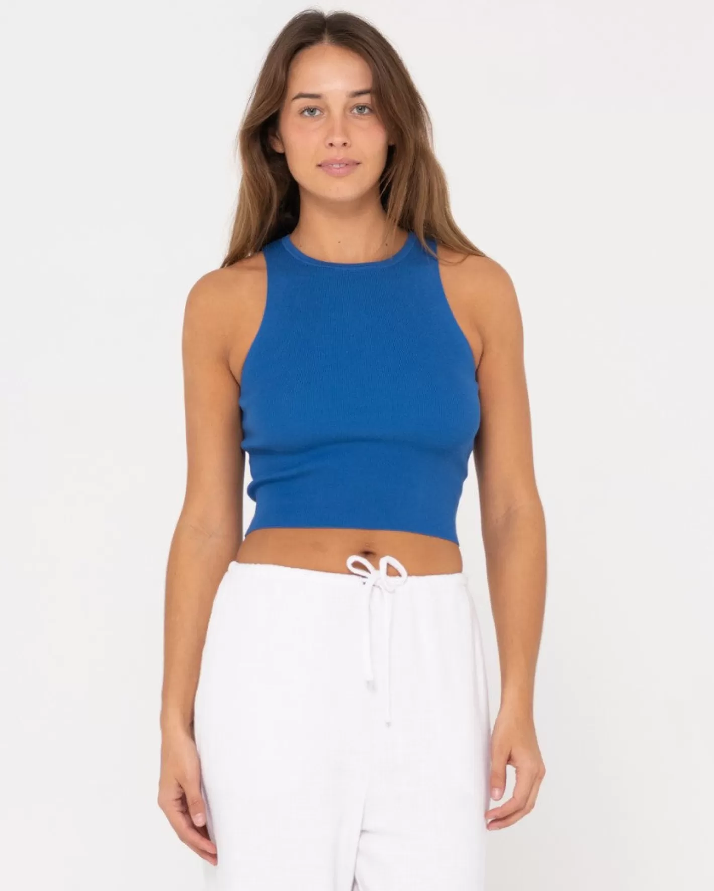 Mujer Rusty Top Corto Sin Mangas De Punto Racer De Amelia