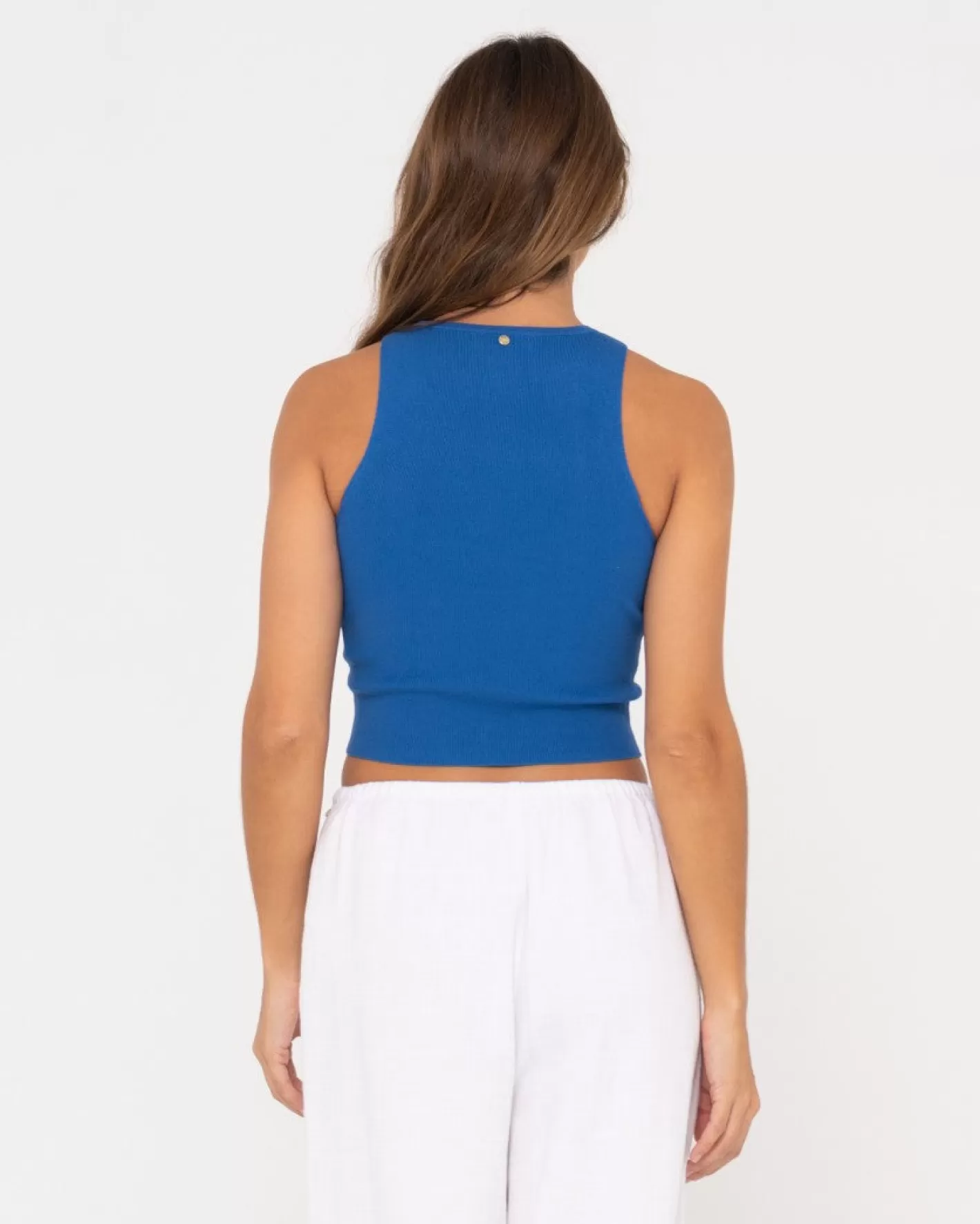 Mujer Rusty Top Corto Sin Mangas De Punto Racer De Amelia