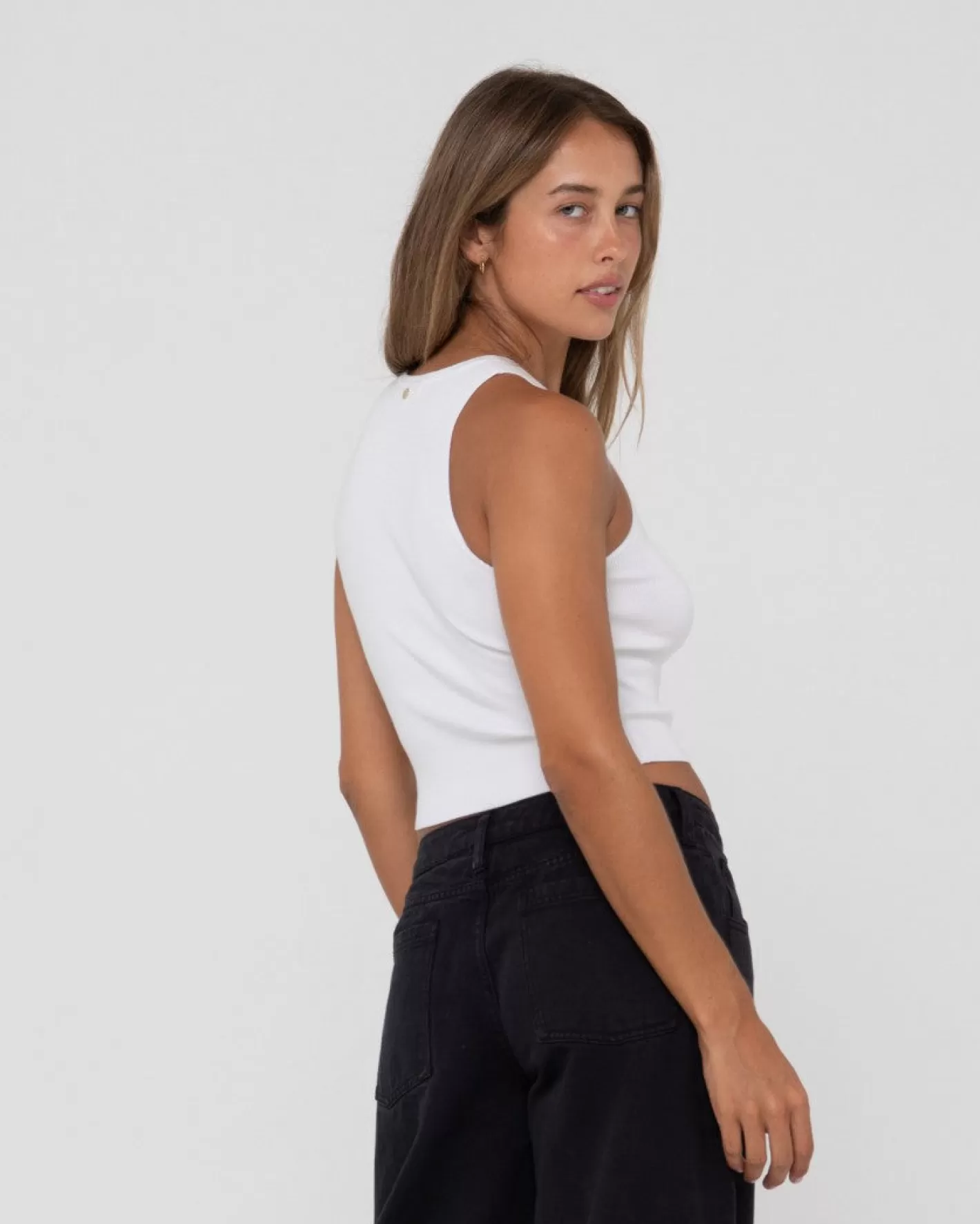 Mujer Rusty Top Corto Sin Mangas De Punto Racer De Amelia