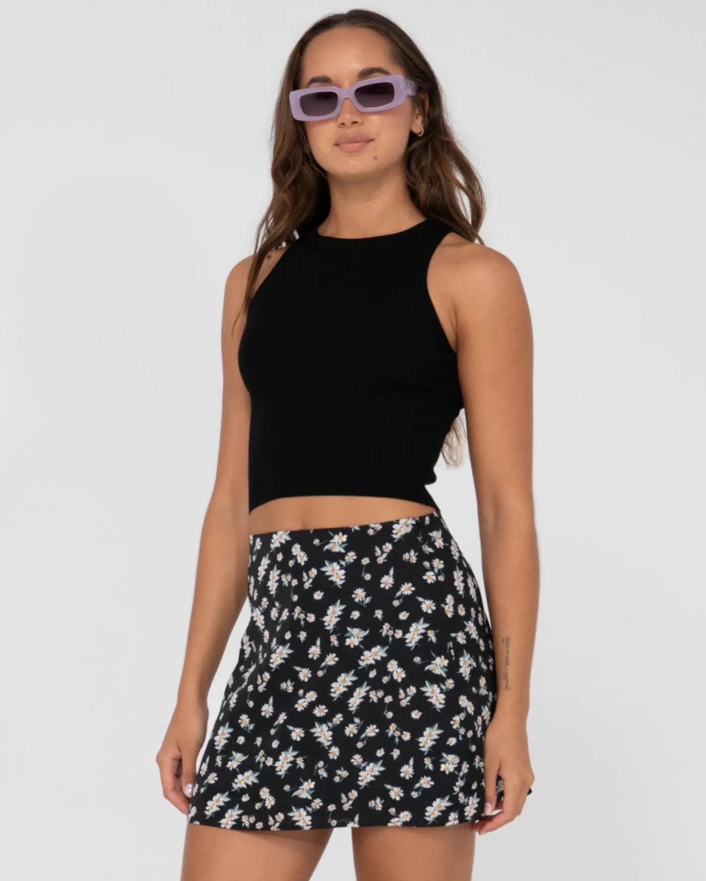 Mujer Rusty Top Corto Sin Mangas De Punto Racer De Amelia