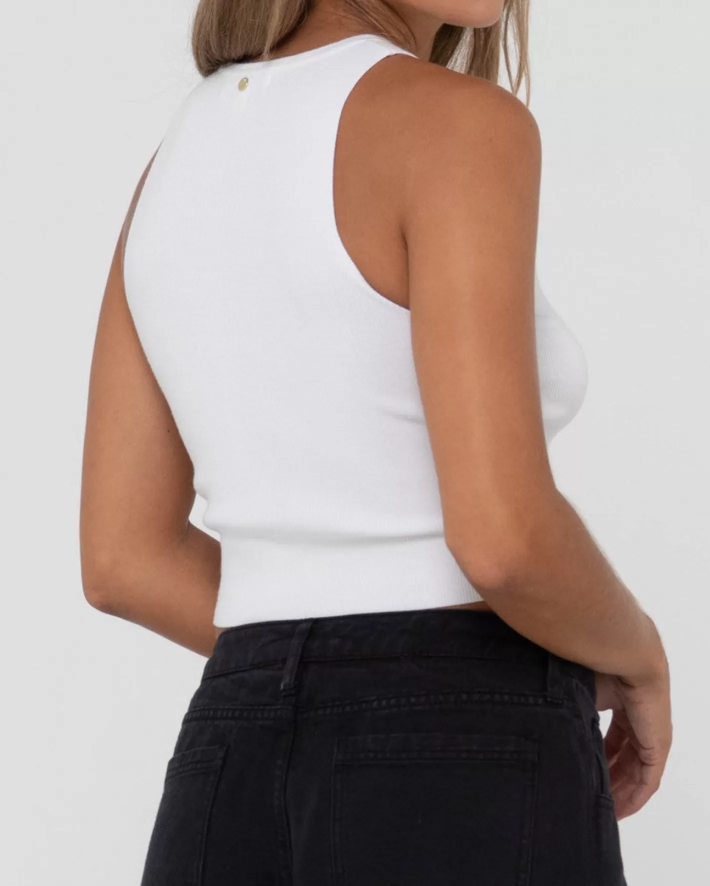 Mujer Rusty Top Corto Sin Mangas De Punto Racer De Amelia