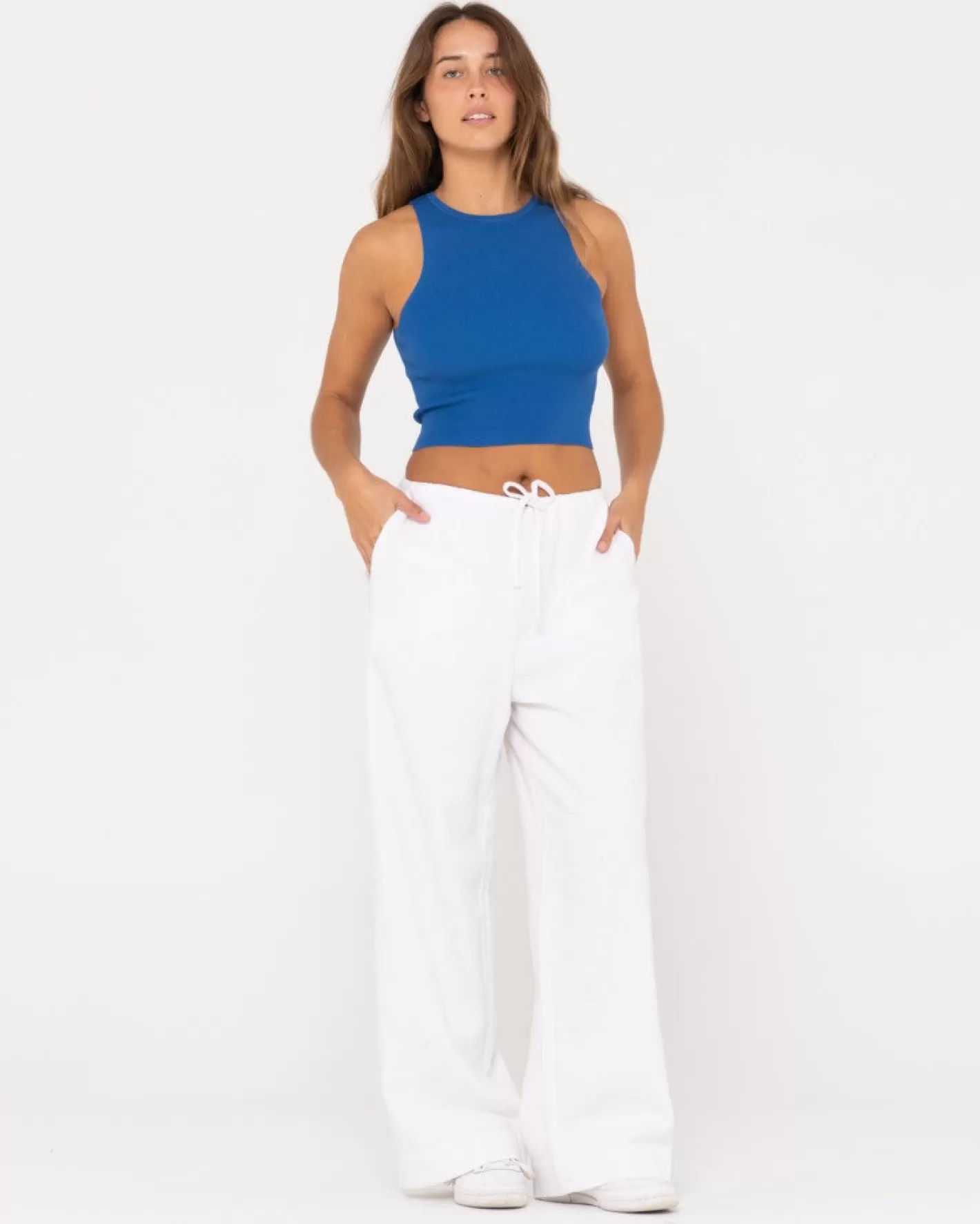 Mujer Rusty Top Corto Sin Mangas De Punto Racer De Amelia