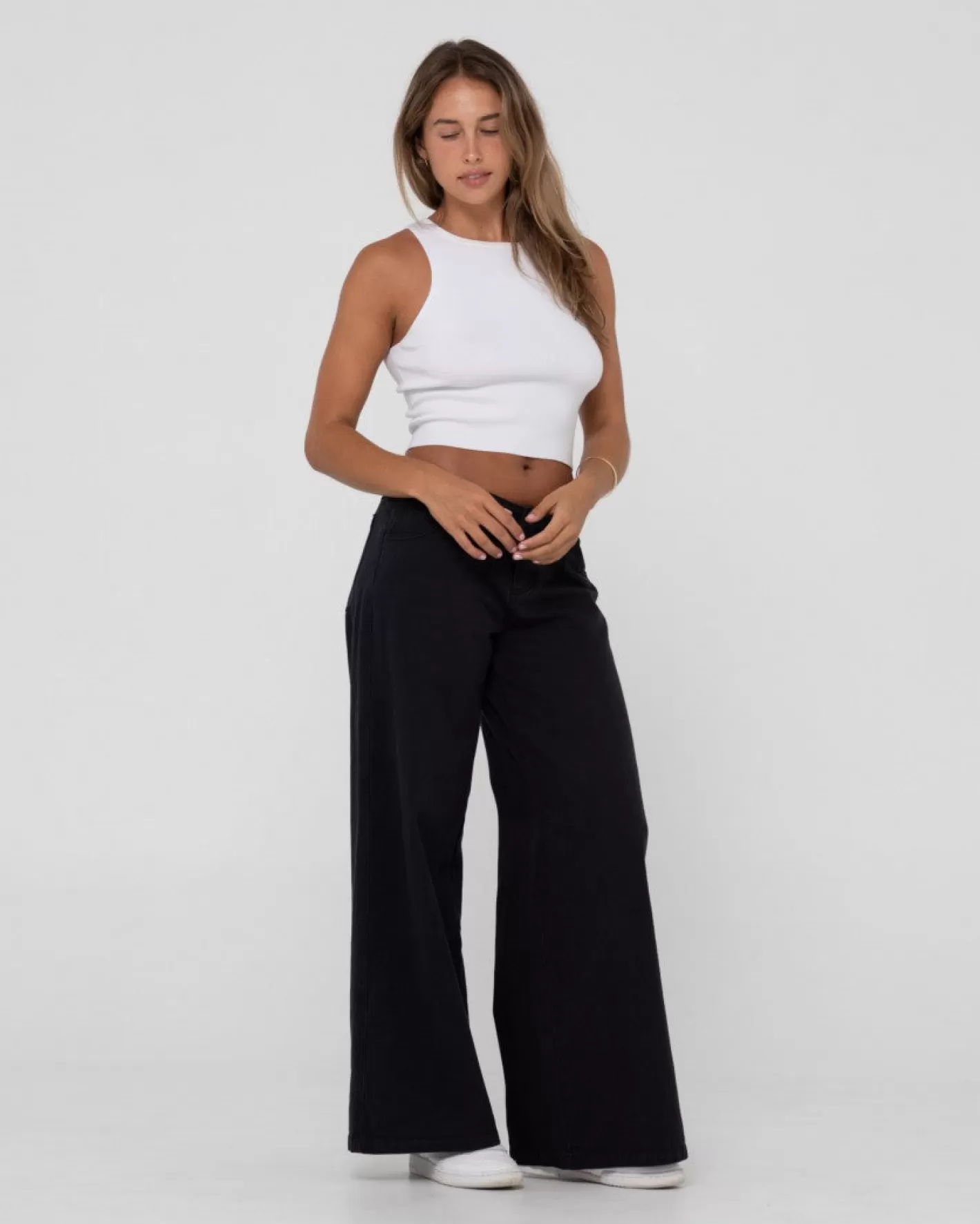 Mujer Rusty Top Corto Sin Mangas De Punto Racer De Amelia
