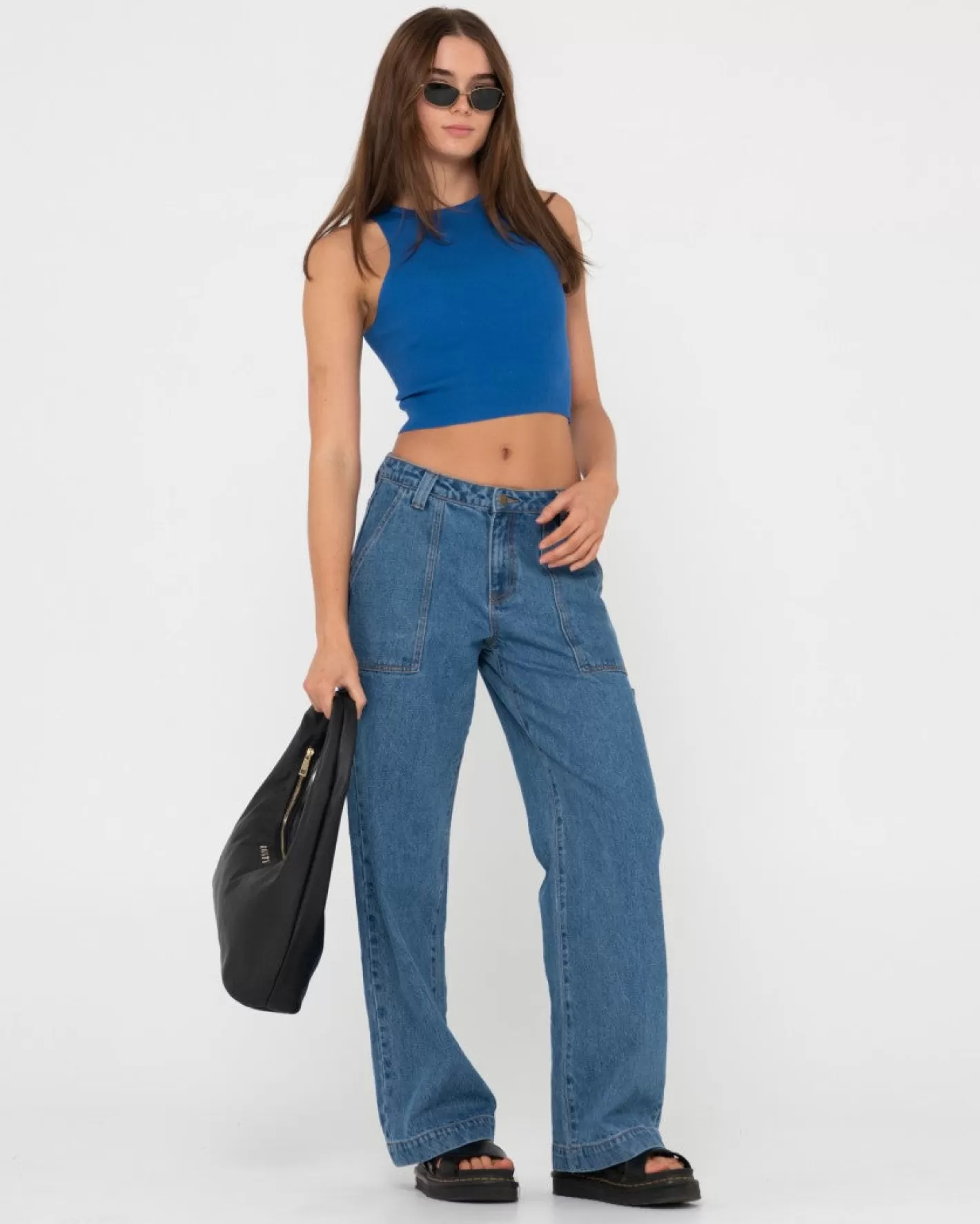 Mujer Rusty Top Corto Sin Mangas De Punto Racer De Amelia