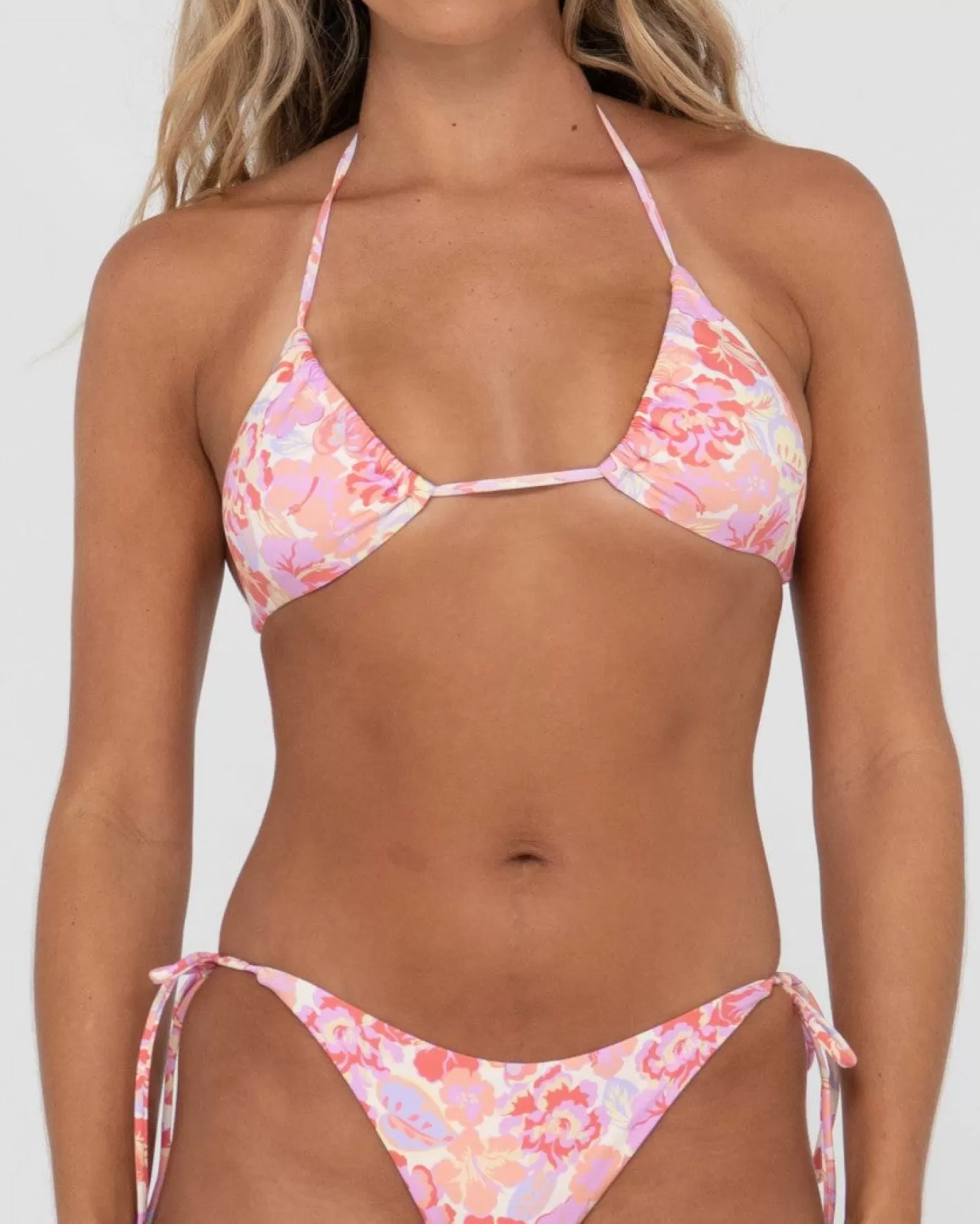 Mujer Rusty Top De Bikini Multiposicion Con Estampado Rio Hibiscus