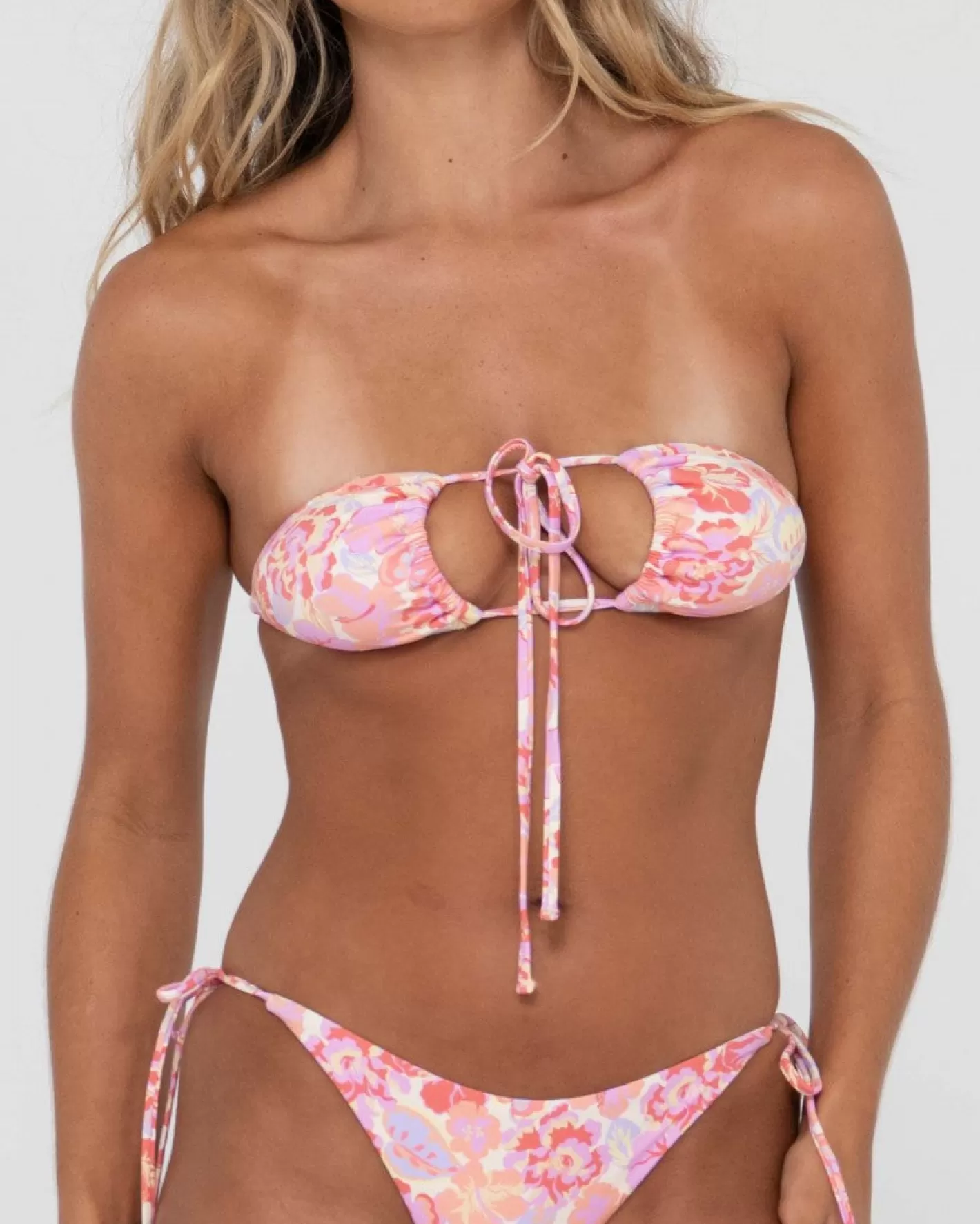 Mujer Rusty Top De Bikini Multiposicion Con Estampado Rio Hibiscus