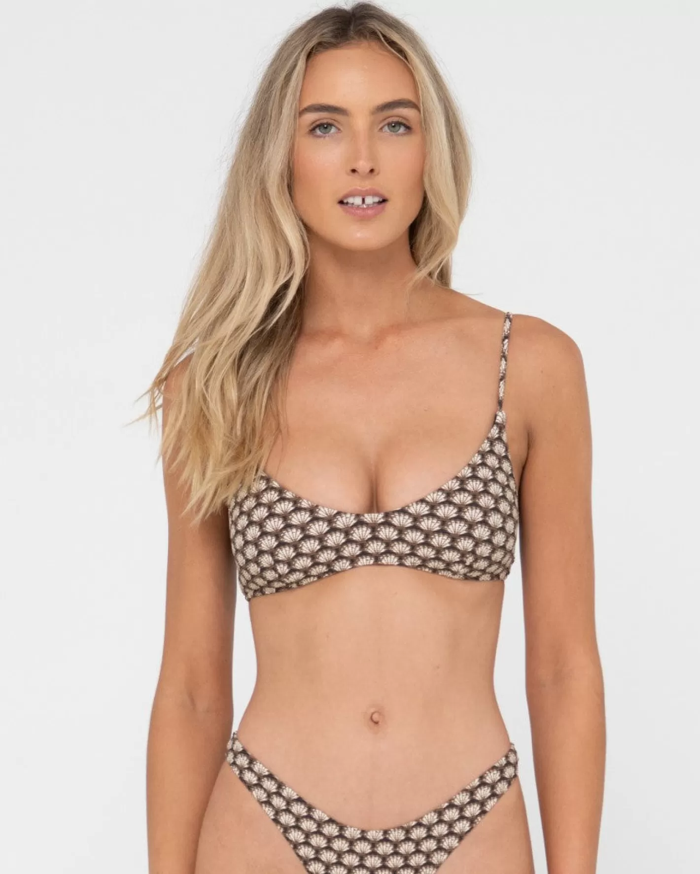 Mujer Rusty Top De Bikini Tipo Bralette Con Estampado De Conchas Sorrento