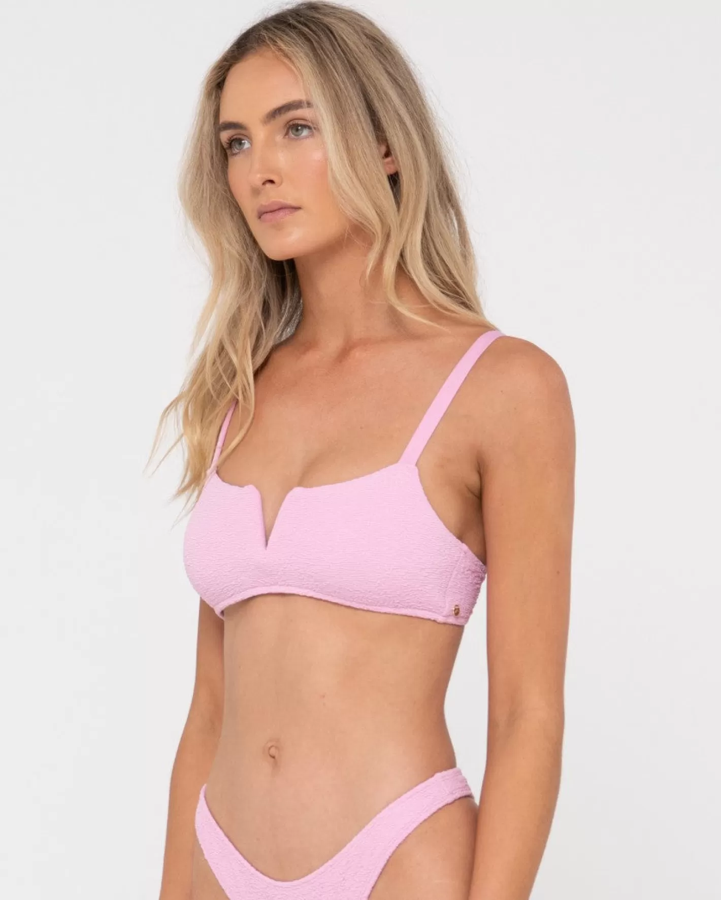 Mujer Rusty Top De Bikini Tipo Bralette Con Textura De Sandalo