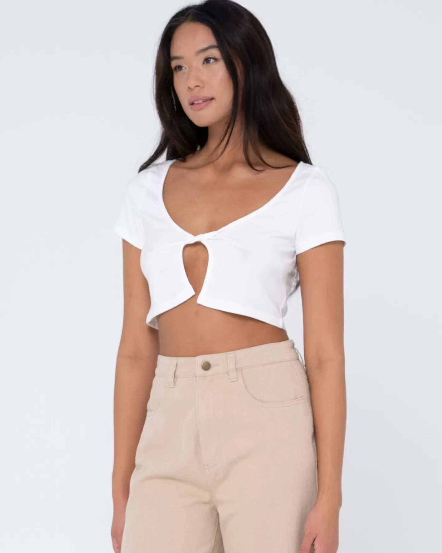 Mujer Rusty Top De Manga Corta Retorcido Kenz