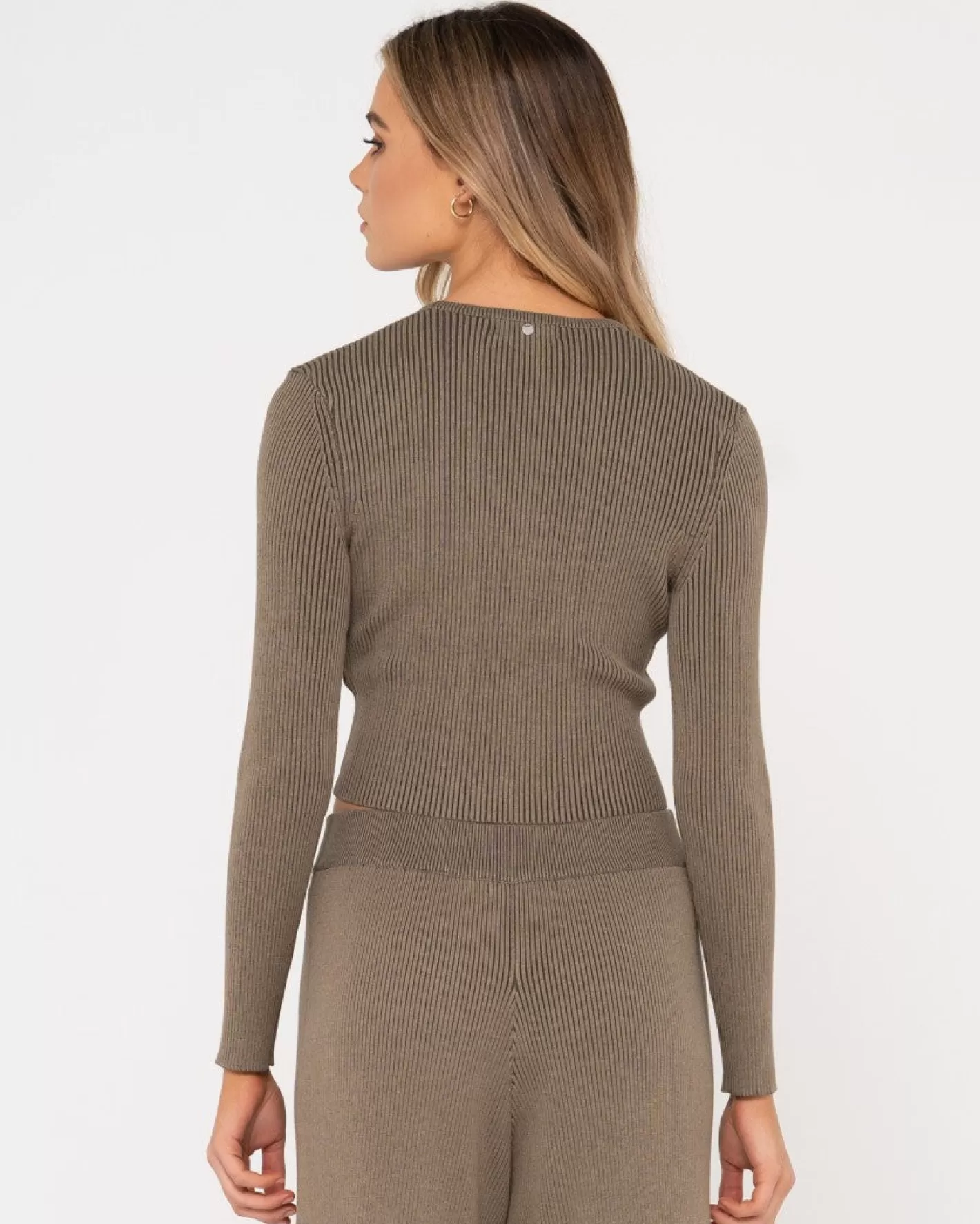 Mujer Rusty Top De Punto De Manga Larga Solace