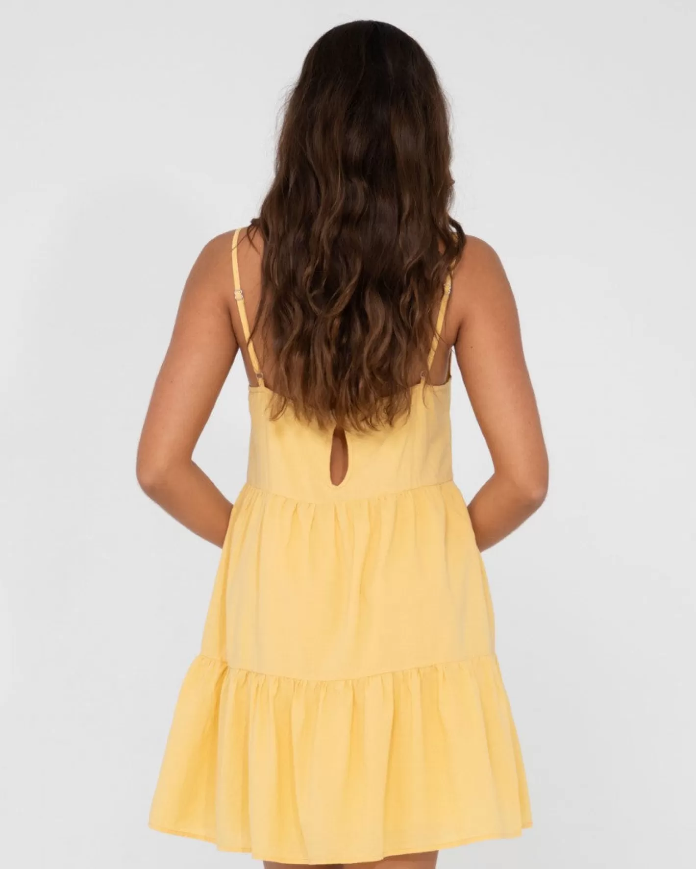 Mujer Rusty Vestido Lencero Escalonado Heather